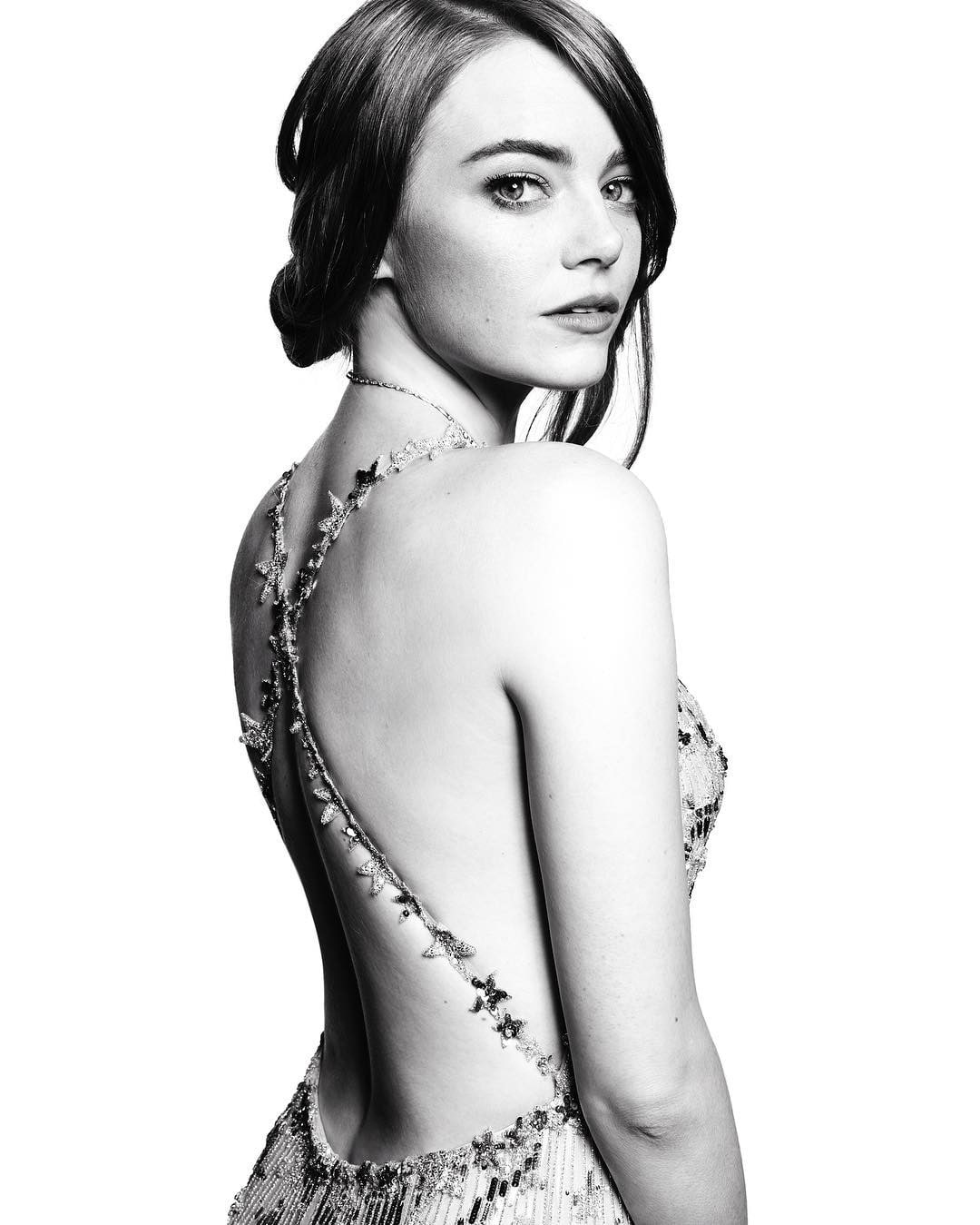 actress, monochrome, women, 720P, Emma Stone, Phone HD Wallpaper