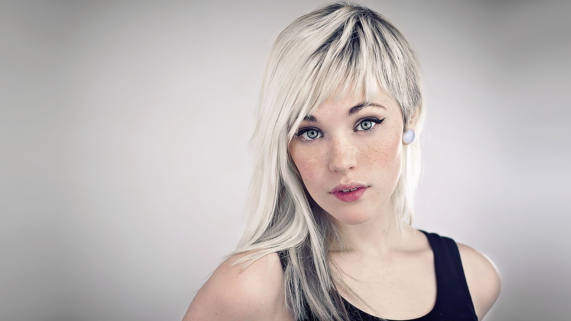 white hair, 1080P, model, Devon Jade, HD Wallpaper