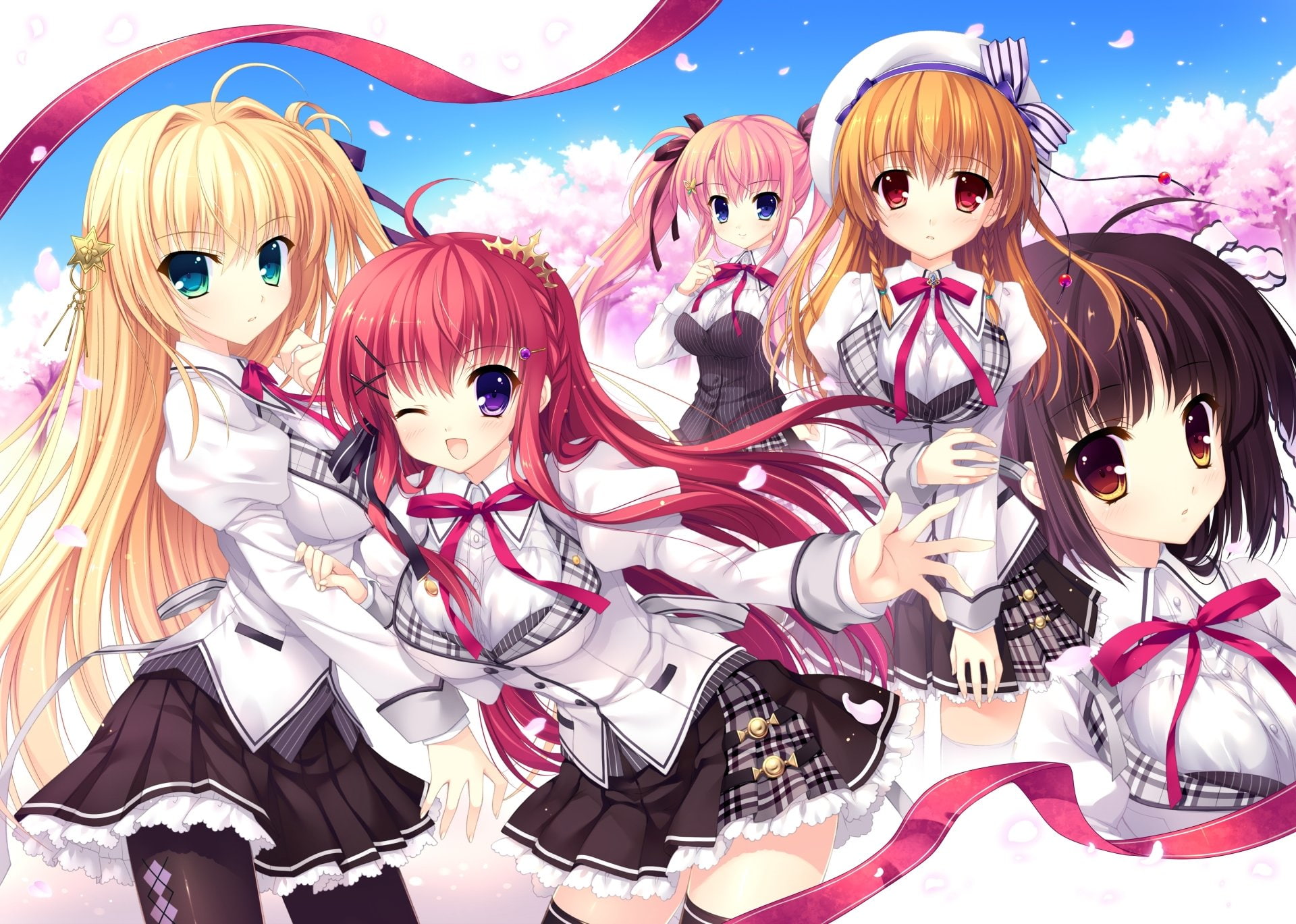 Ousaka Asuha, Asamiya Shiina, 1080P, Shinomori Yumi, Alias Carnival!, Saijo Karin, Sakurakouji Tsukuyomi, Anime, HD Wallpaper