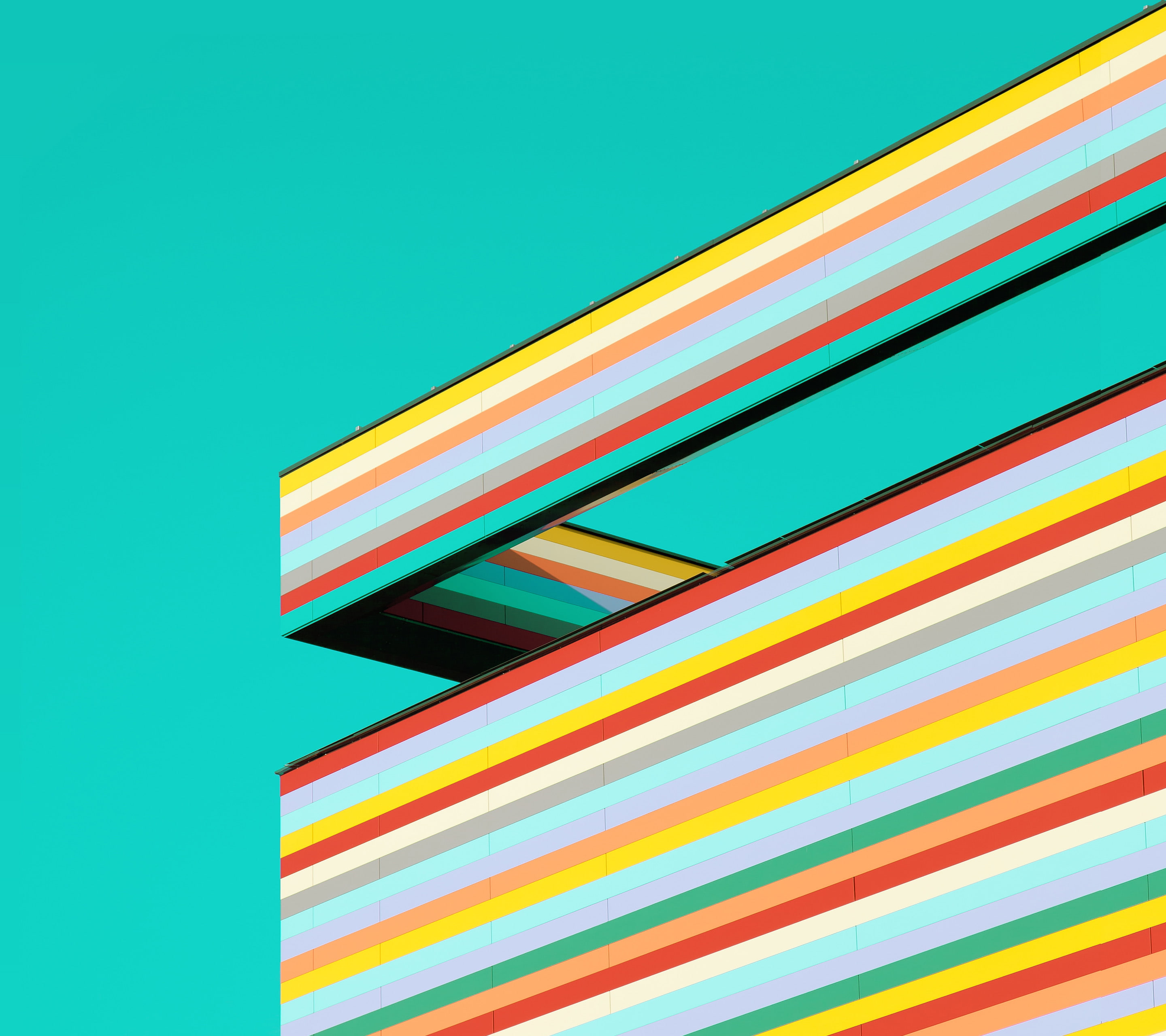 multi colored, pattern, turquoise colored, vibrant color, close-up, HTC Desire, blue background, green color, outdoors, architecture, blue, green background, HD Wallpaper