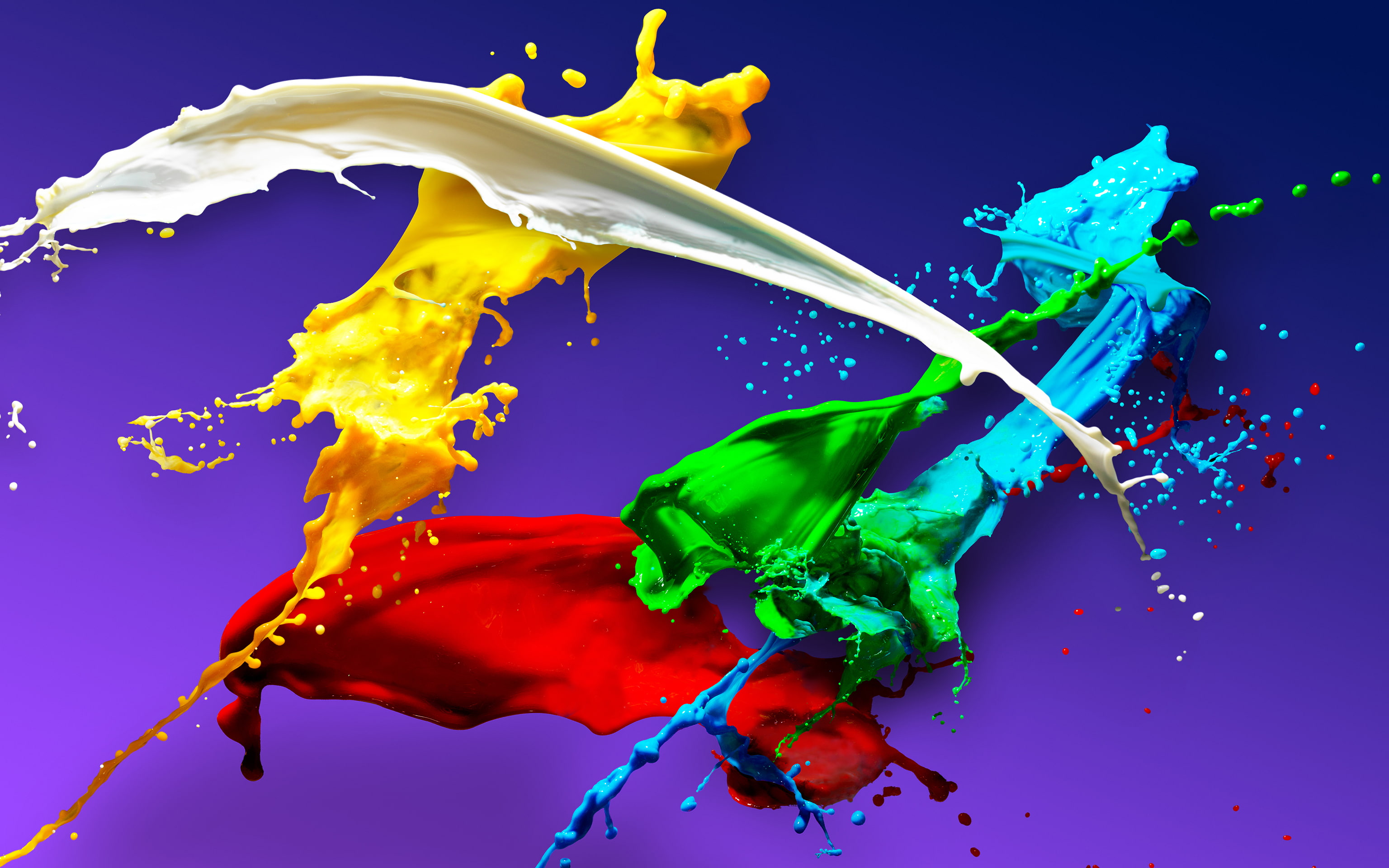 Android, Stock, 2K, Liquid, Colorful, Splash, HD Wallpaper