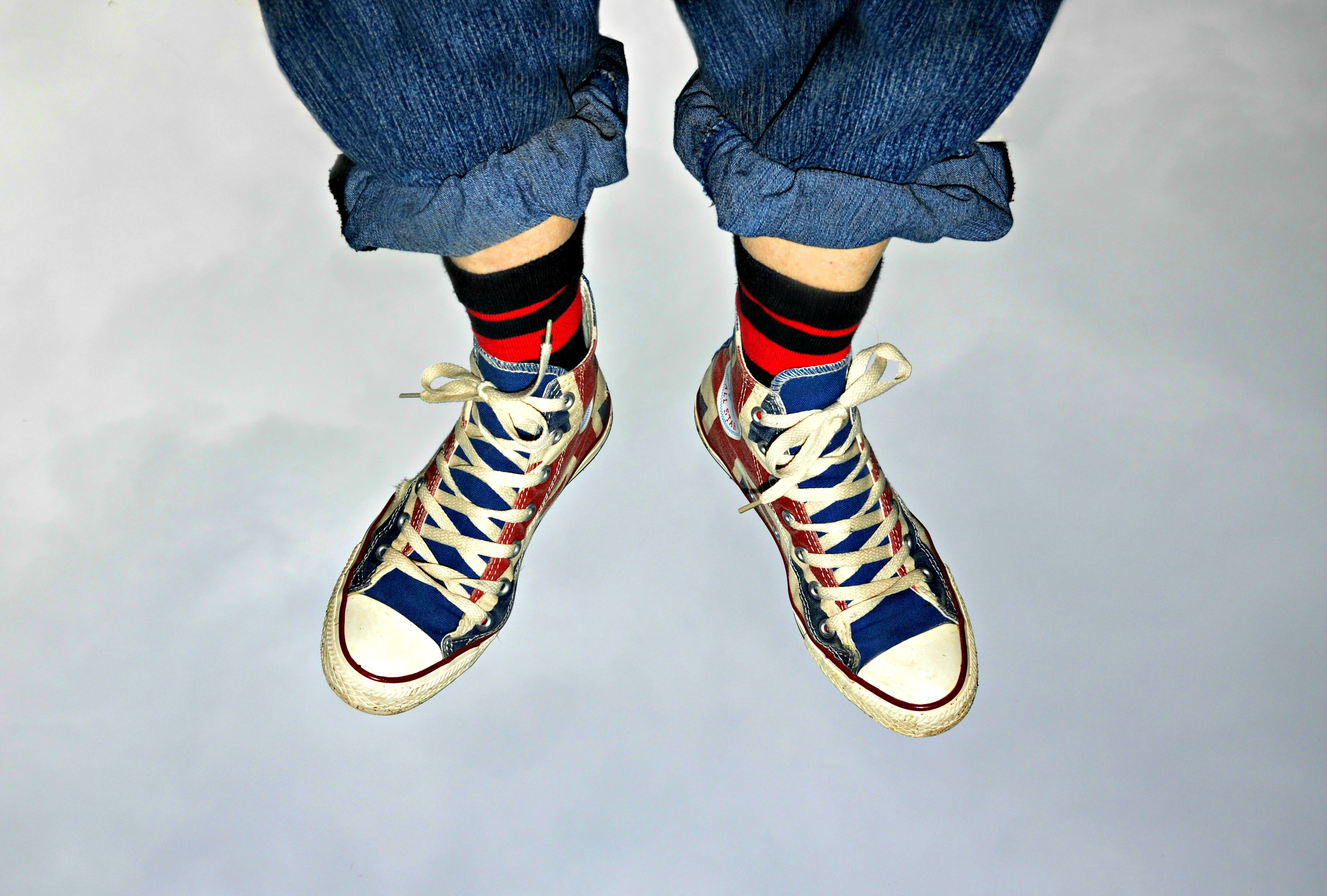 body part, leg, showing, casual clothing, striped, fashion, human body part, feet, childhood, woman, plimsolls, human foot, 2K, body, one person, indoors, HD Wallpaper