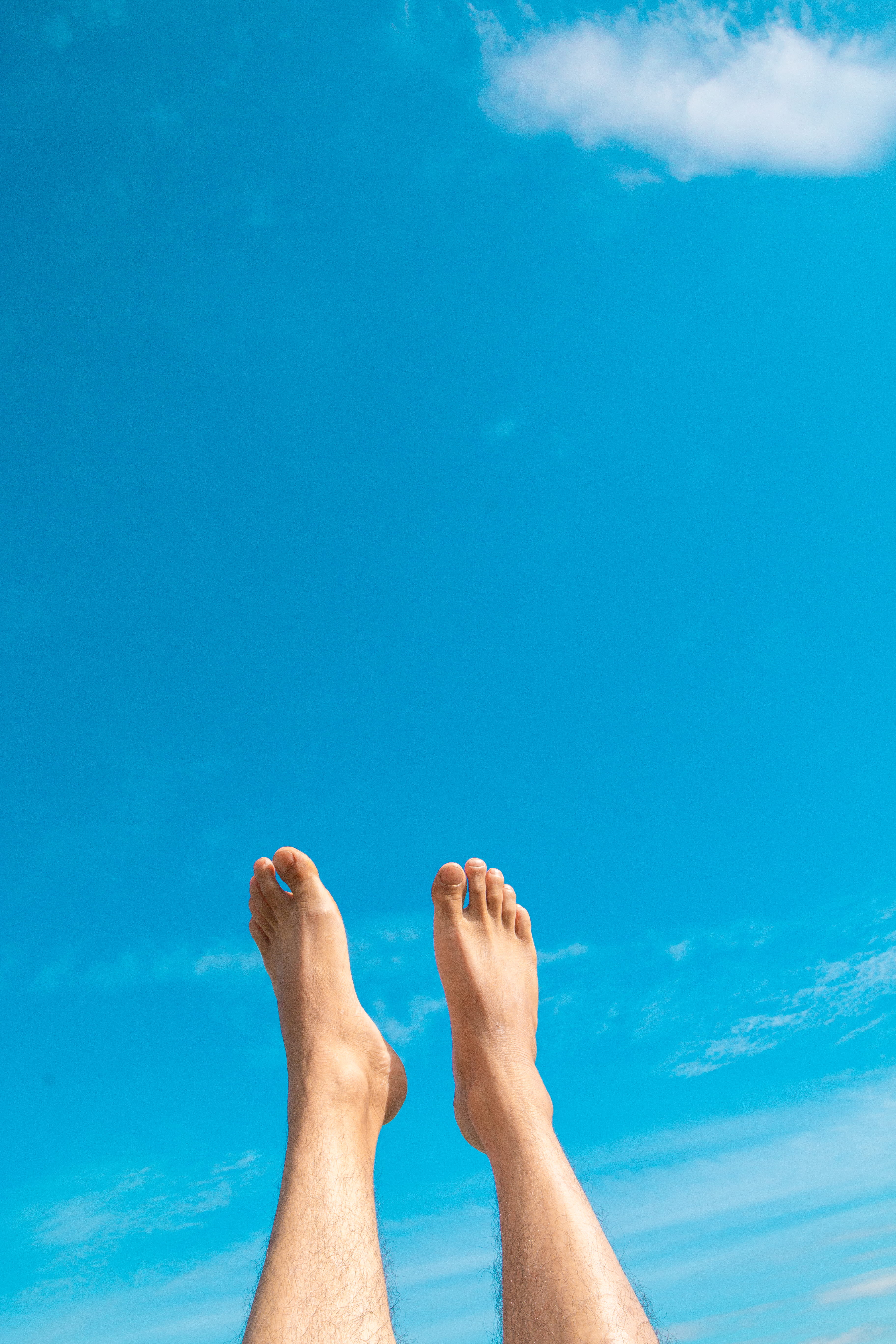 fun, blue sky, lifestyles, daylight, closeup, barefoot, photo, swimming pool, real people, person, water, human leg, human limb, leisure activity, human body part, Phone HD Wallpaper