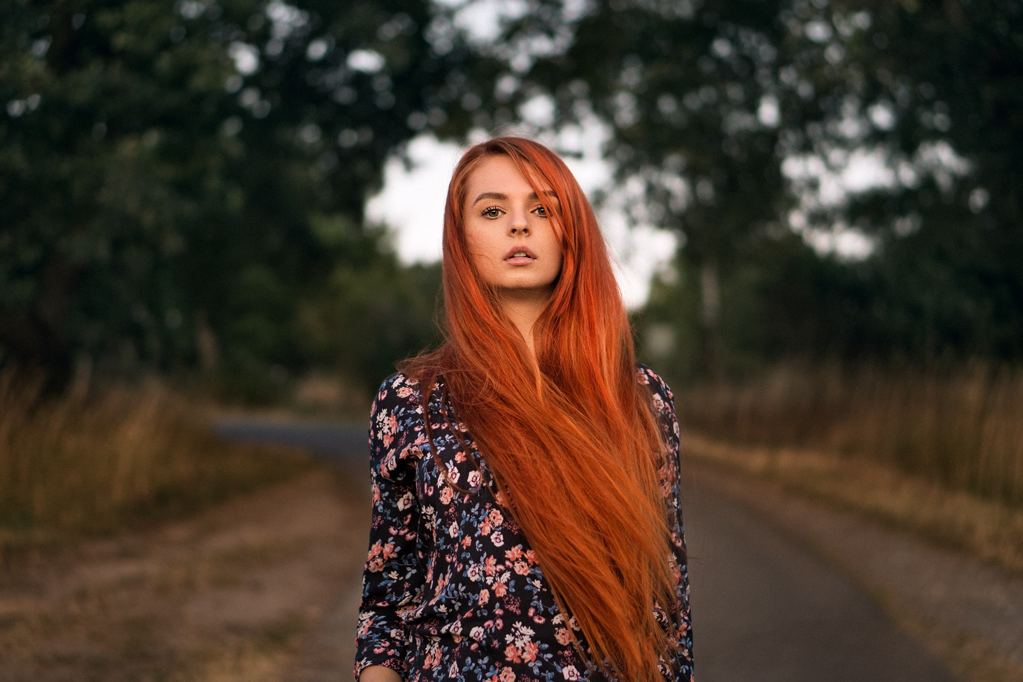 lifestyles, focus on foreground, hairstyle, casual clothing, Martin Kühn, hair, outdoors, women, one person, looking at camera, plant, real people, adult, HD Wallpaper