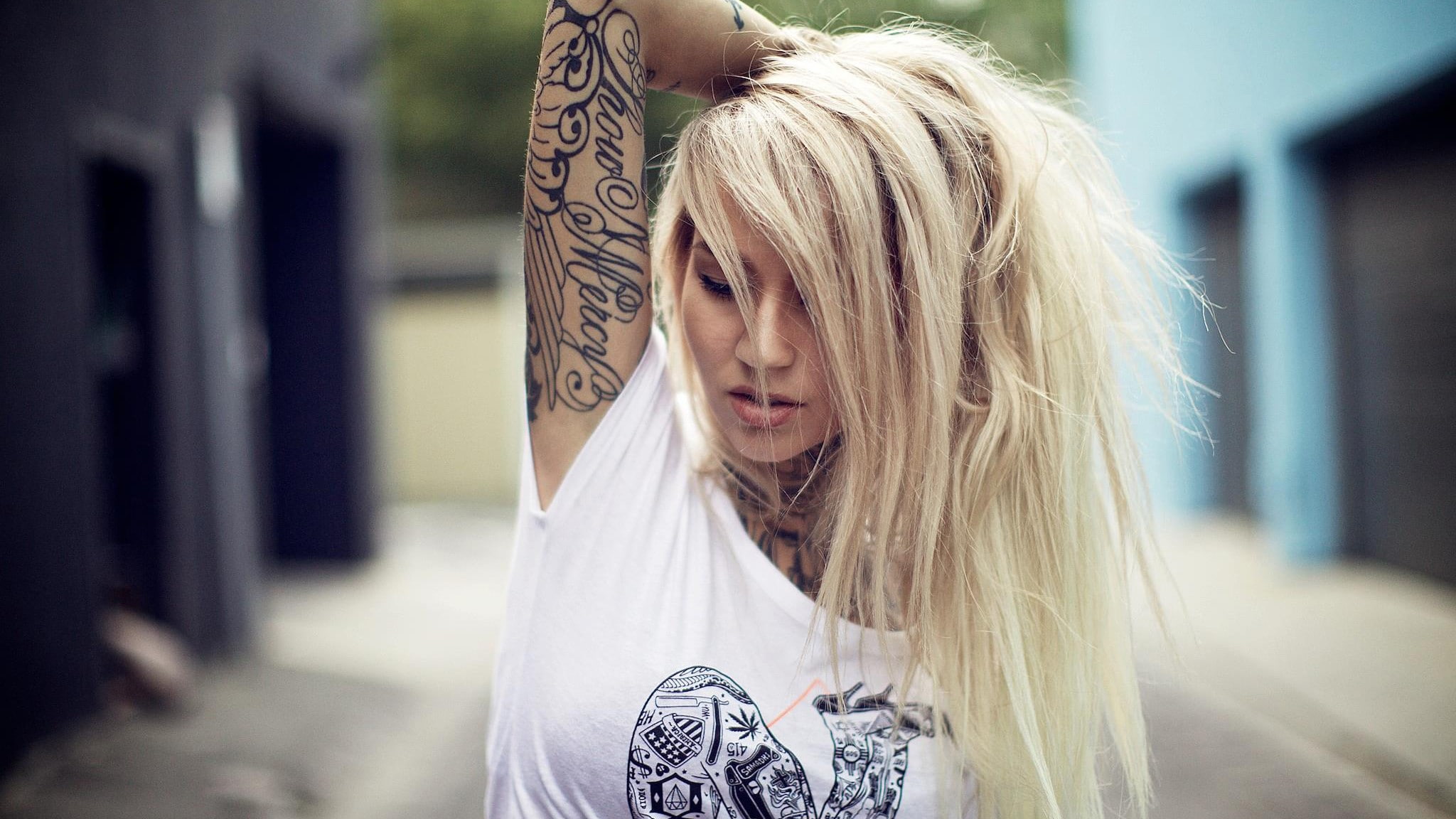 1080P, model, women, Sara Fabel, tattoo, HD Wallpaper