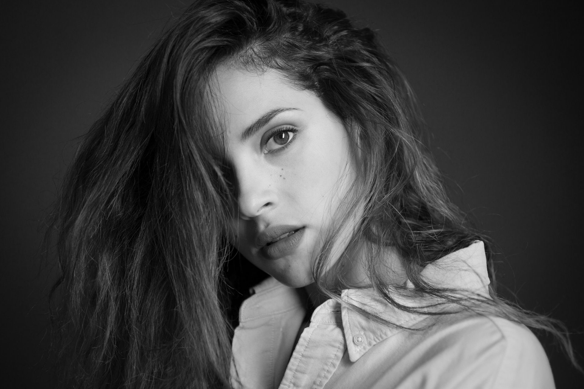 Actress, 1080P, Black and White, Adria Arjona, Face, Actresses, HD Wallpaper