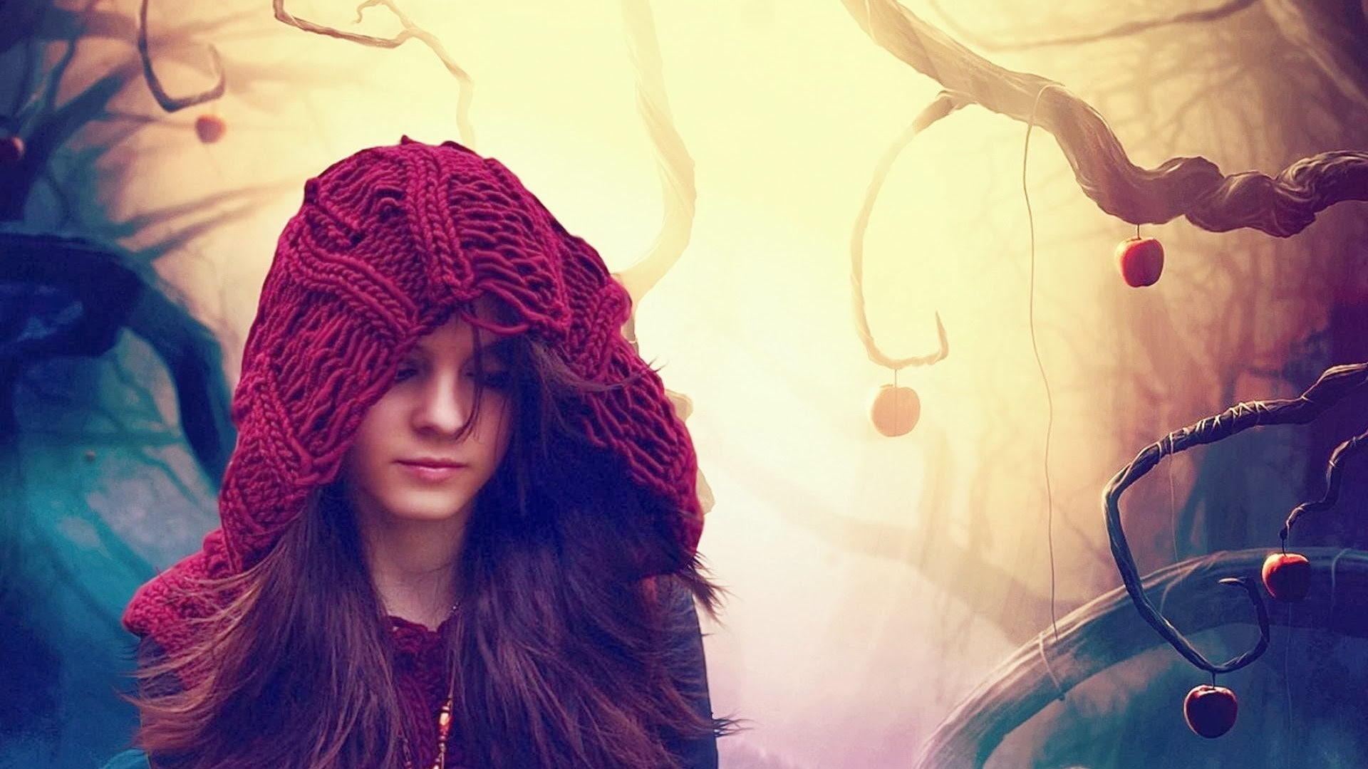 long hair, adult, fantasy art, headshot, scarf, hair, outdoors, hoods, warm clothing, one person, beauty, fantasy girl, beautiful woman, hat, contemplation, HD Wallpaper