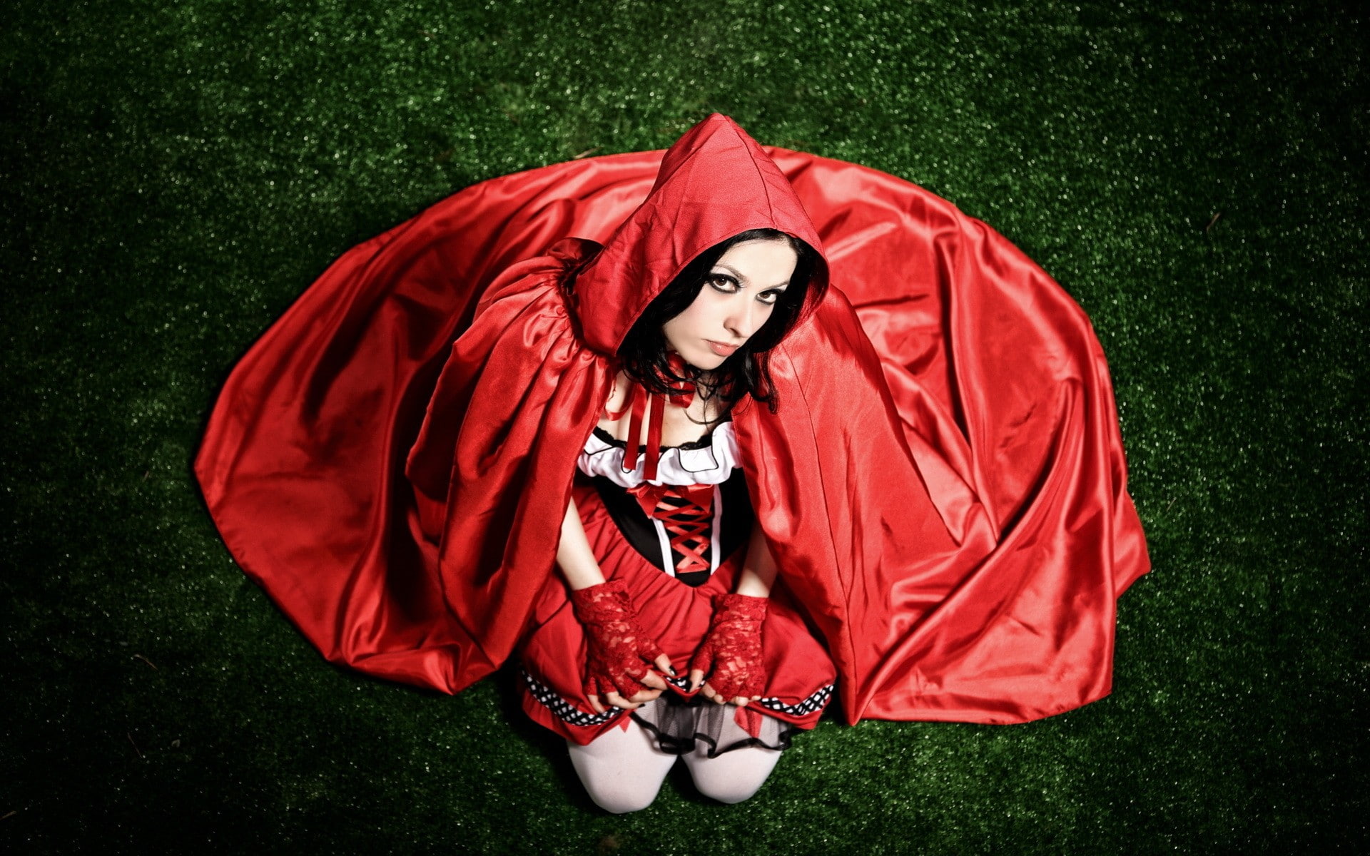 women, 1080P, Little Red Riding Hood, HD Wallpaper