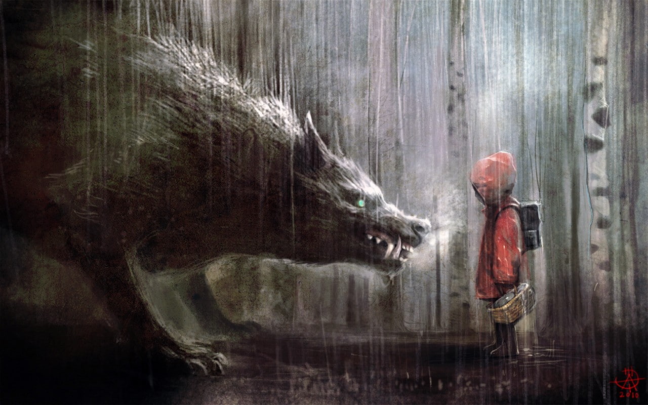 720P, Little Red Riding Hood, fantasy art, HD Wallpaper