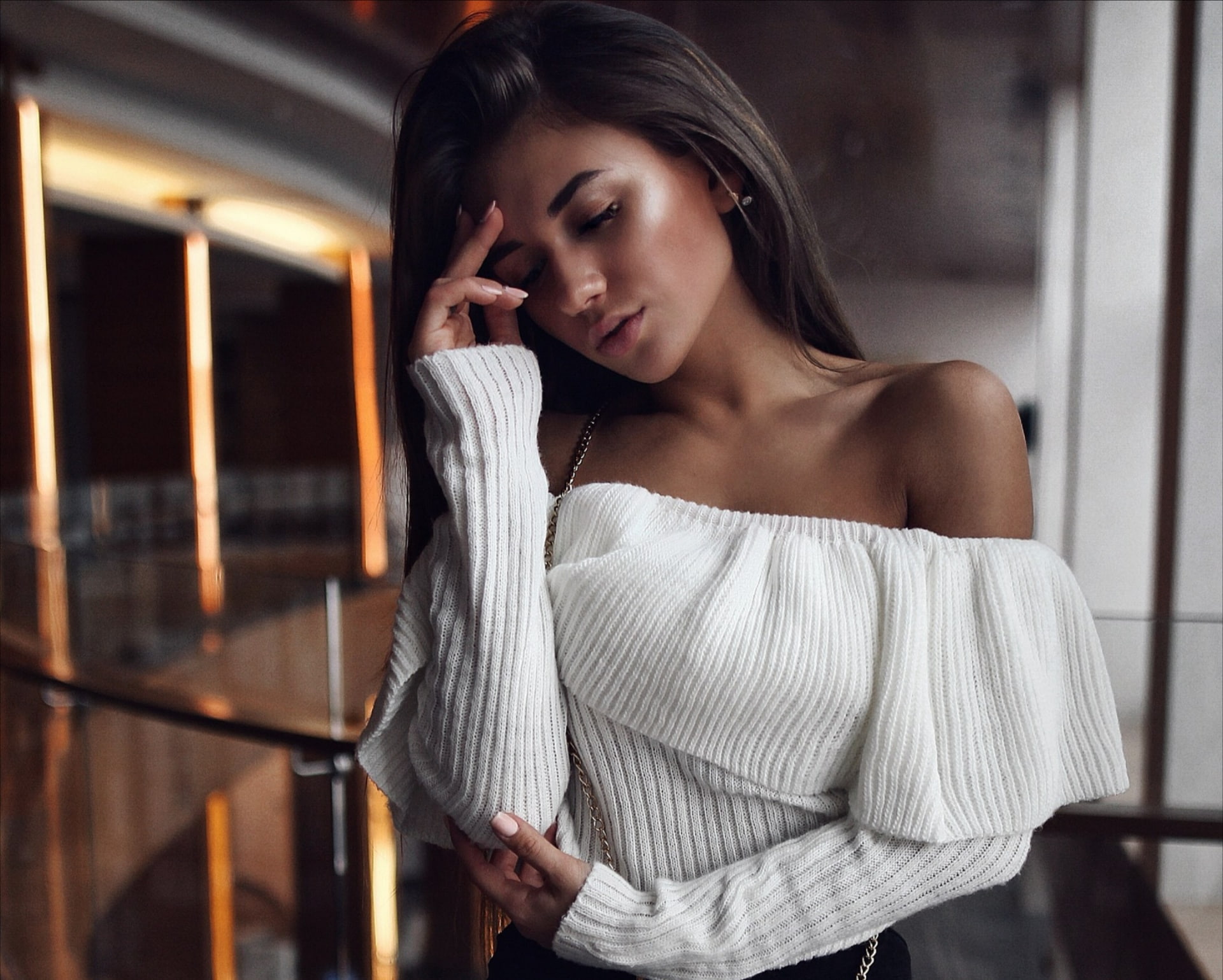 hair, Daria Kudelko, Darya Kudelko, hairstyle, brunette, girl, 1080P, Max Field He, HD Wallpaper