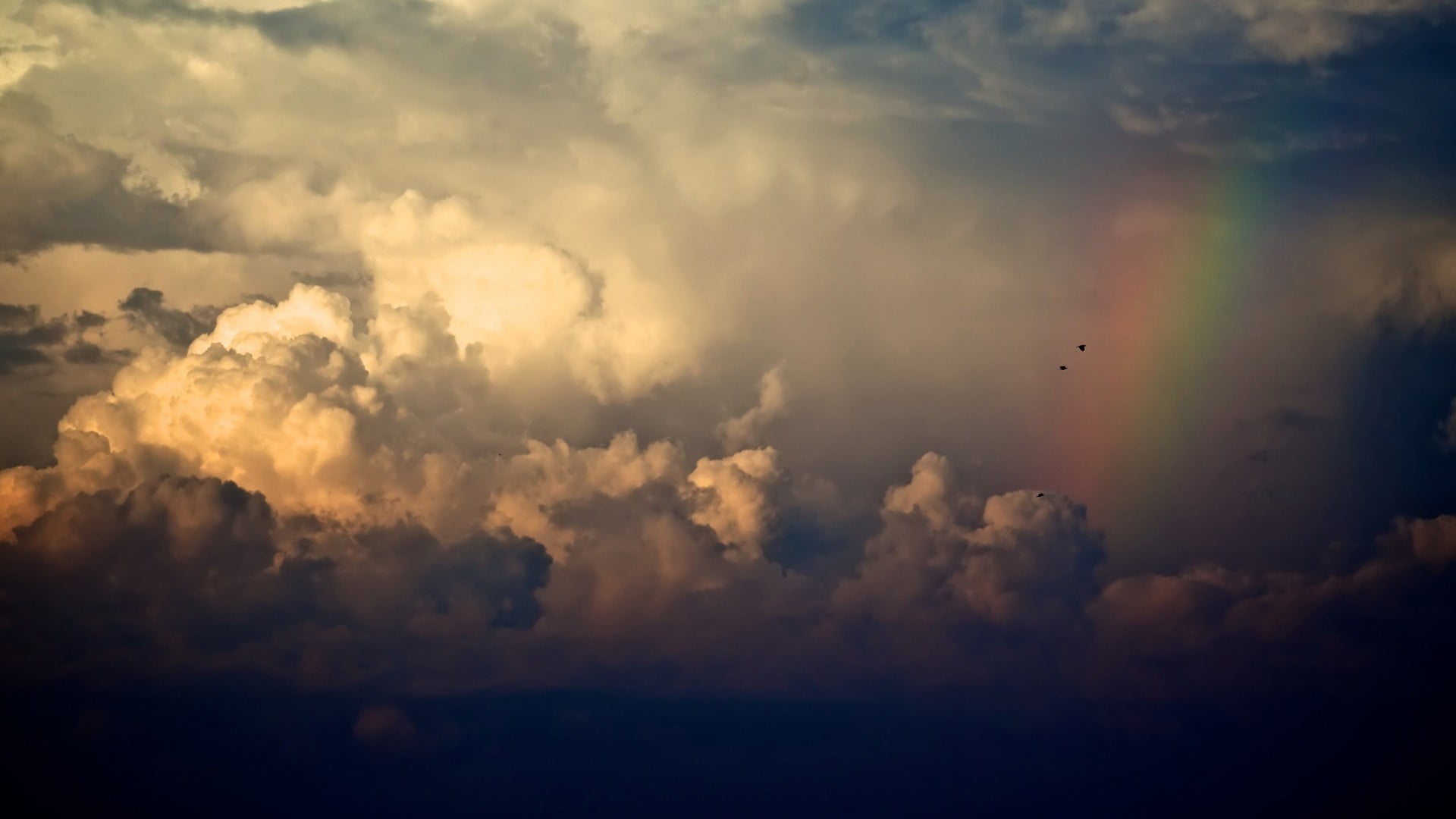 outdoors, idyllic, environment, no people, nature, scenics - nature, clouds, tranquil scene, cloudscape, meteorology, bird, flying, tranquility, vertebrate, HD Wallpaper