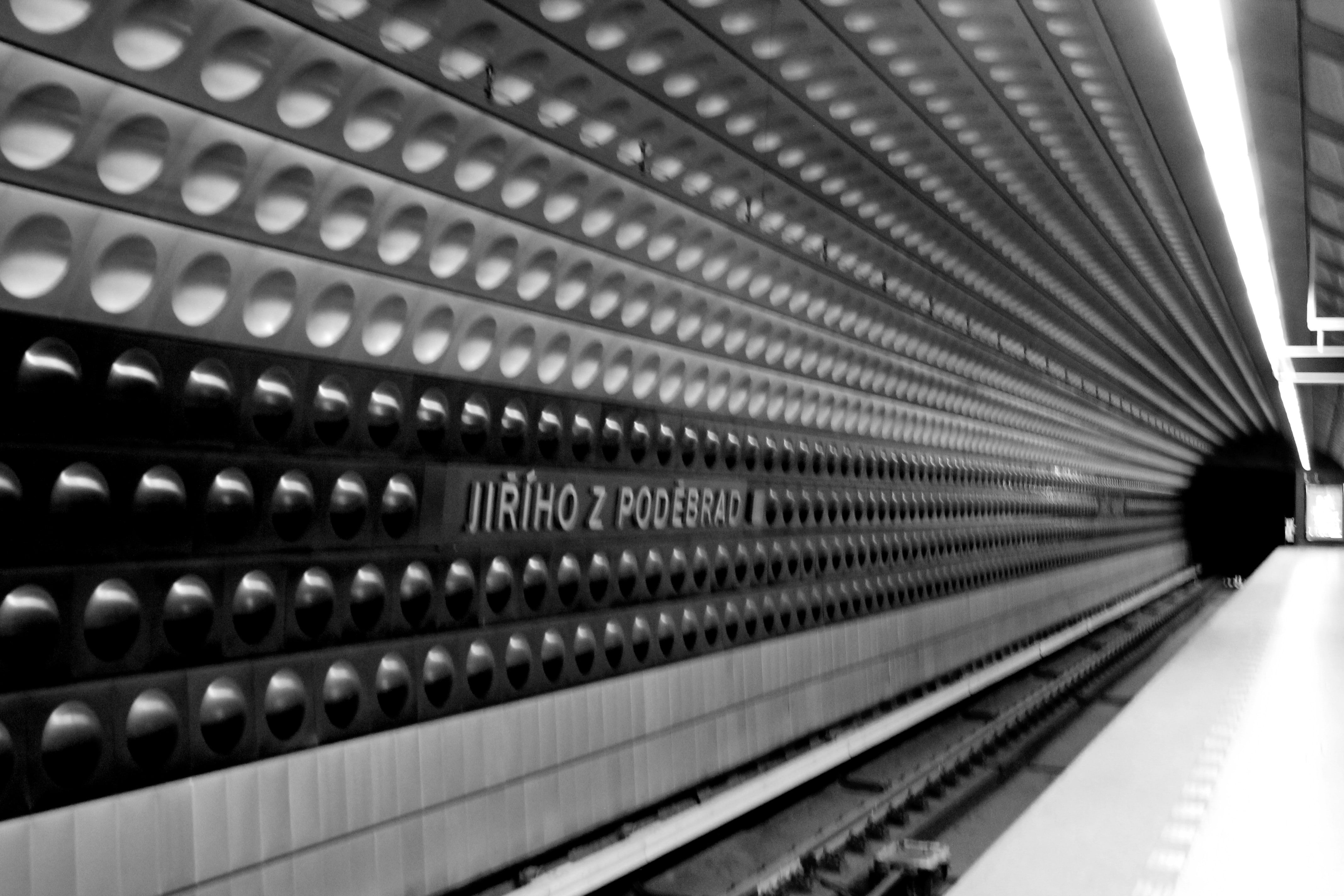 city, connection, repetition, transportation, technology, focus on foreground, number, diminishing perspective, ceiling, modern, Prague, indoors, 4K, no people, HD Wallpaper