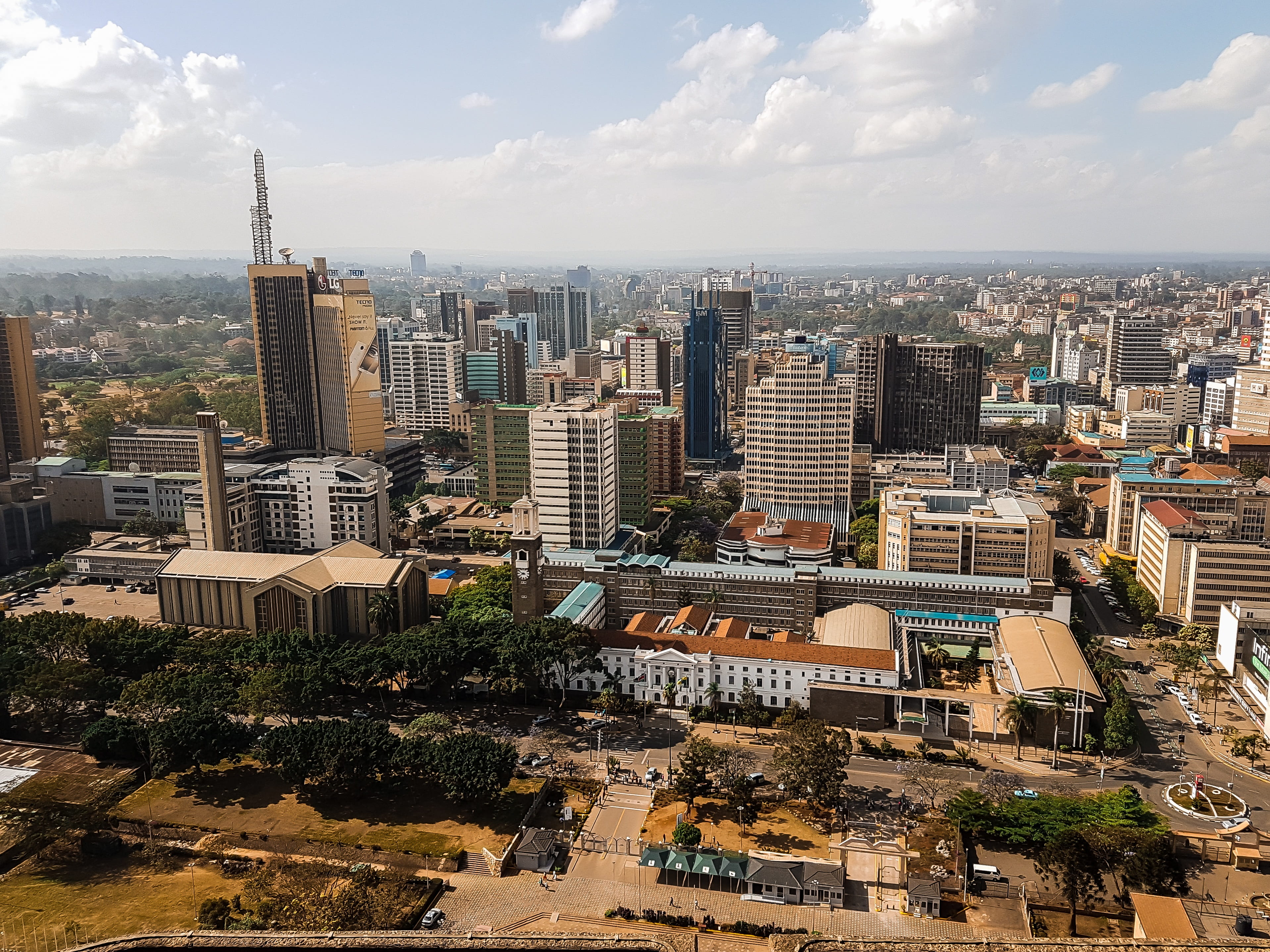 modern, nature, skyscraper, day, urban, building exterior, high angle view, kenya, capital, crowd, sunlight, residential district, town, skyline, travel, HD Wallpaper