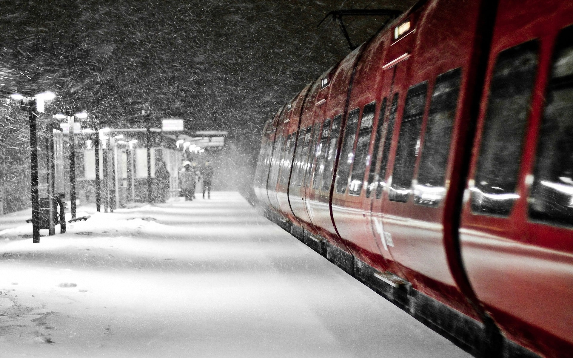 vehicle, train, subway, winter, 1080P, snow, HD Wallpaper