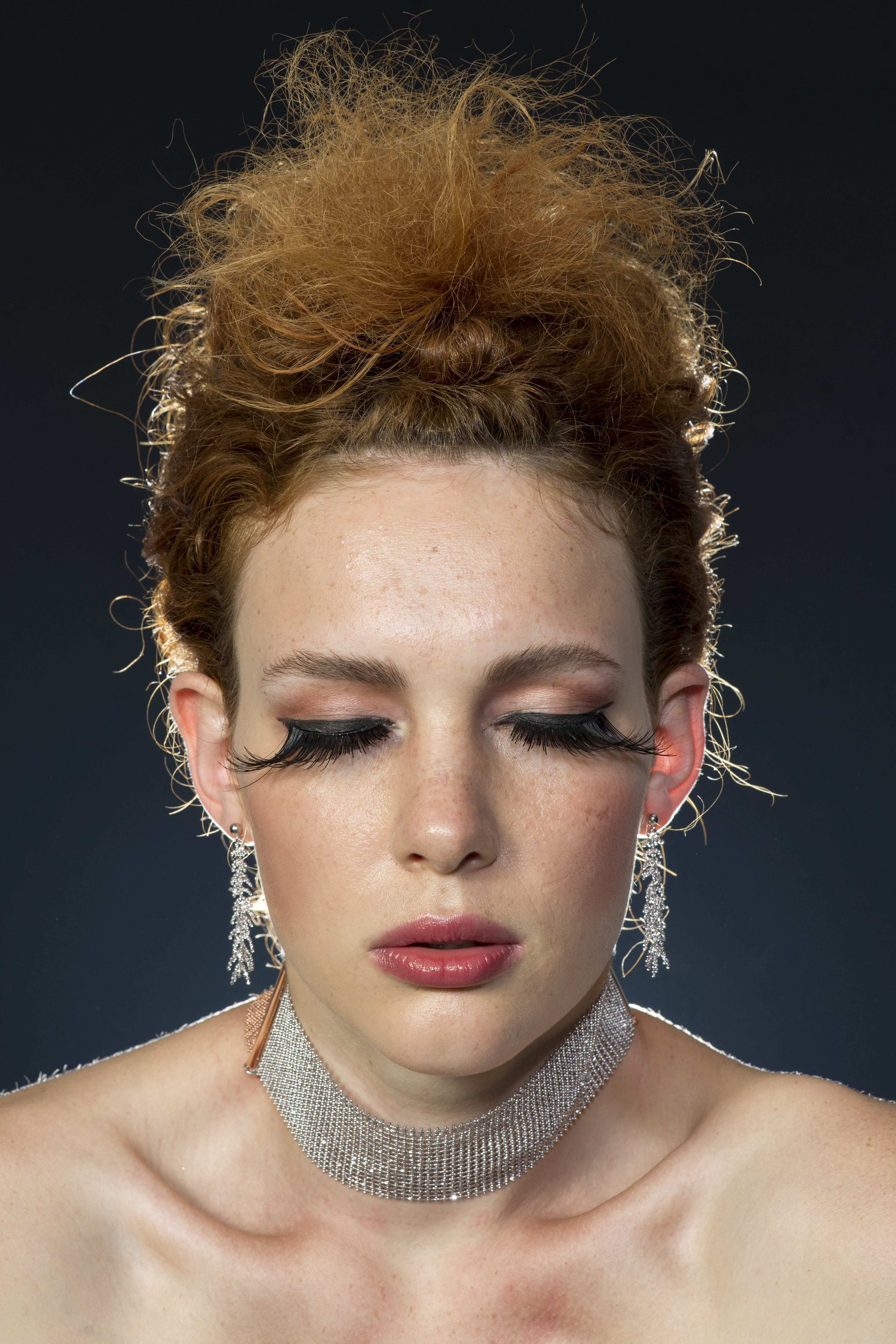 Fiction, wearing, hairstyle, women, colored, make-up, adult, Model, human body part, womens, the young woman, passion, eyeshadow, silver, Conceptual, fashion shoot, Phone HD Wallpaper