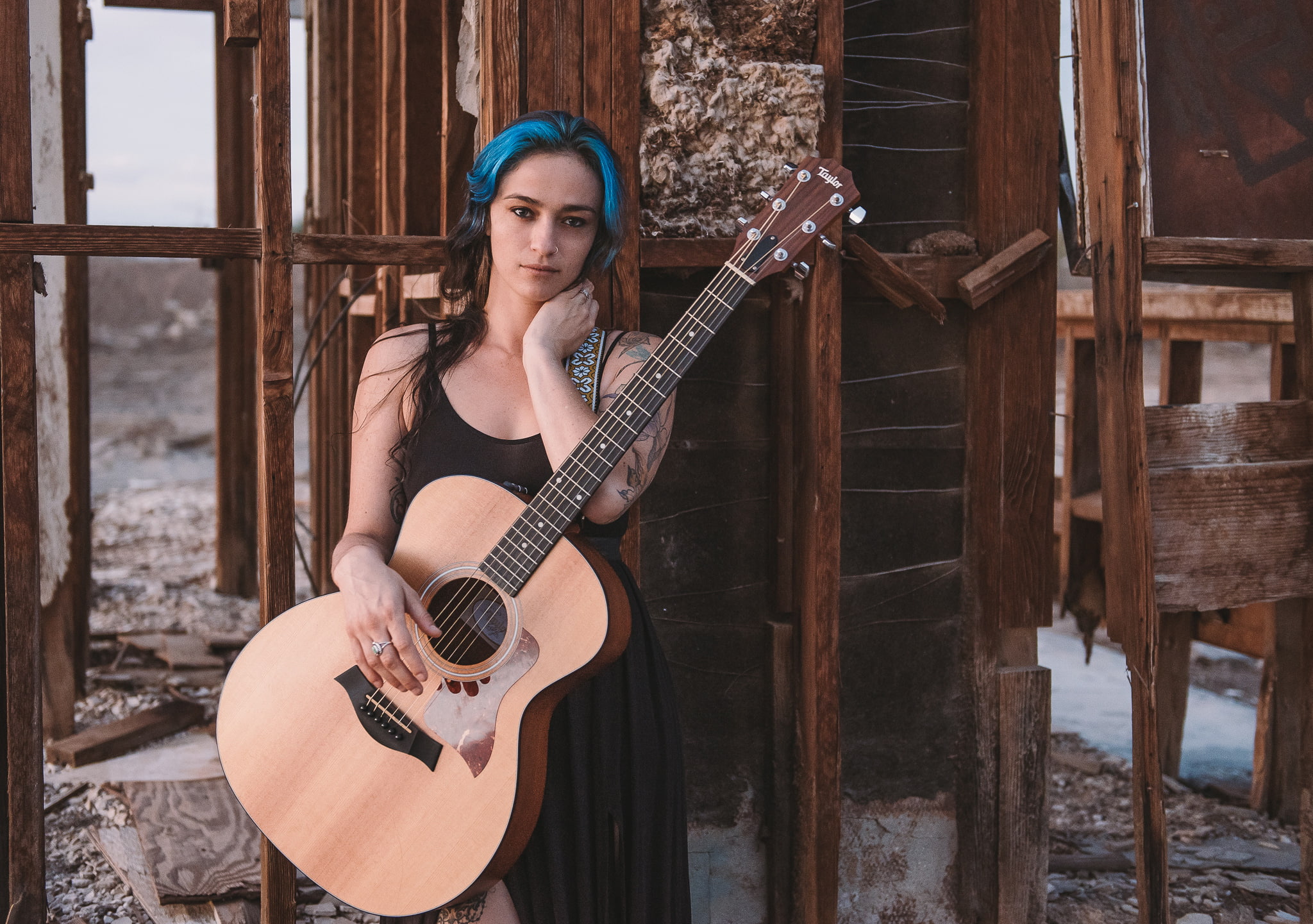 1080P, girl, Heather Nation, guitar, HD Wallpaper