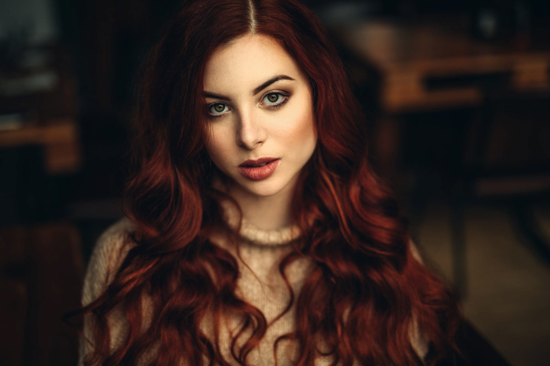 adult, 1080P, women, beauty, portrait, close-up, young adult, beautiful people, curly hair, headshot, hazel eyes, front view, fashion, long hair, face, HD Wallpaper