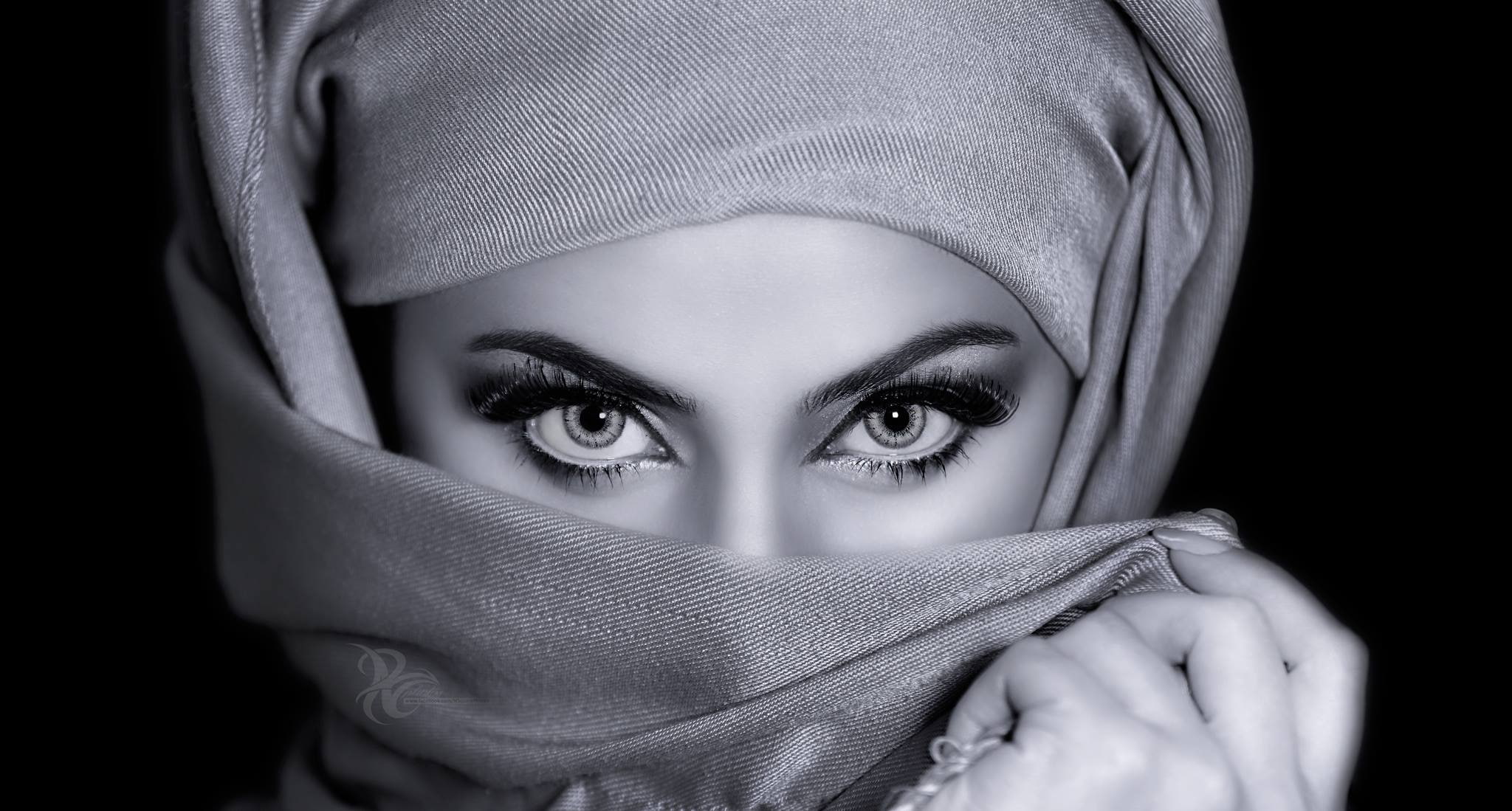 Muslim, monochrome, 1080P, women, HD Wallpaper