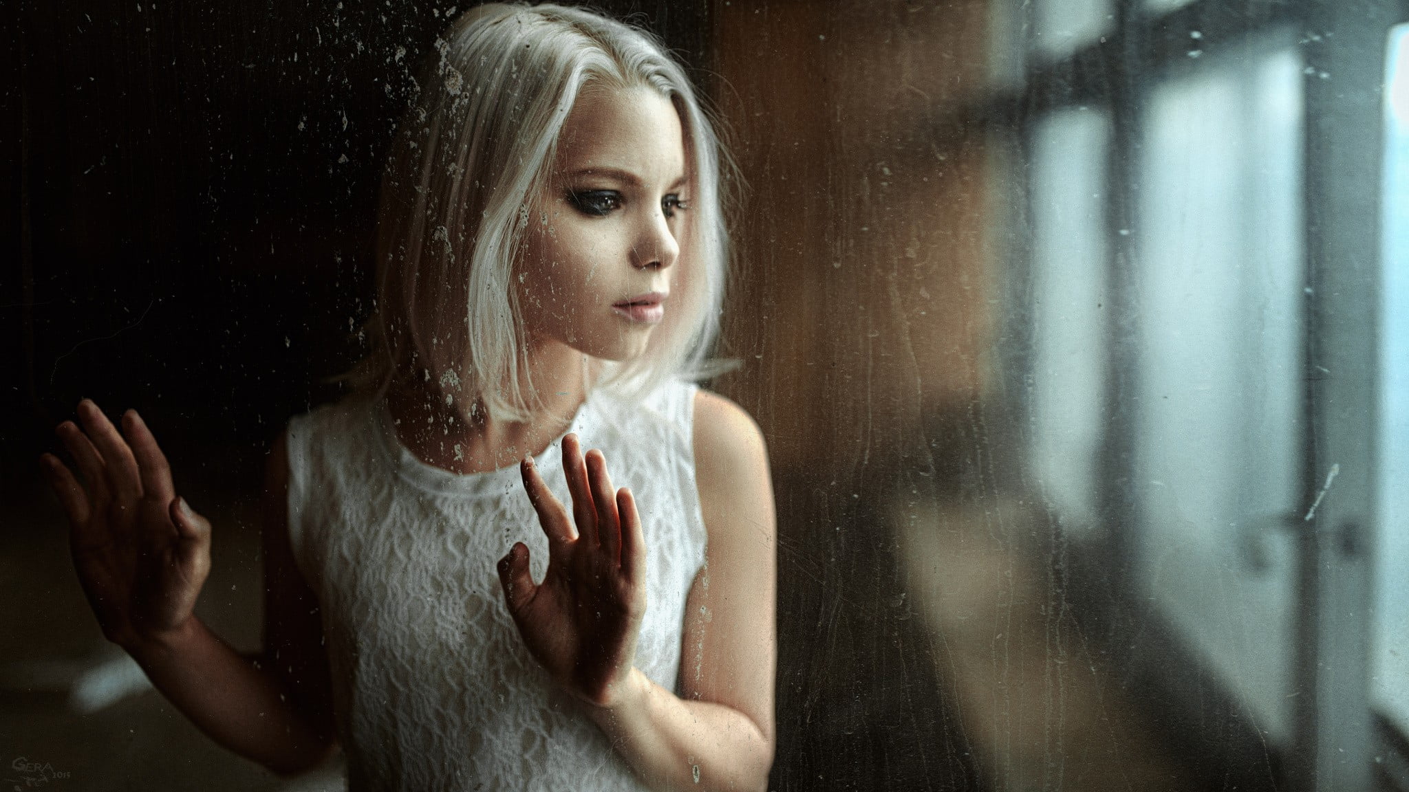 dress, long hair, young adult, beautiful woman, depression - sadness, emotion, hairstyle, headshot, young women, Masha Sidorova, beautiful people, hair, HD Wallpaper