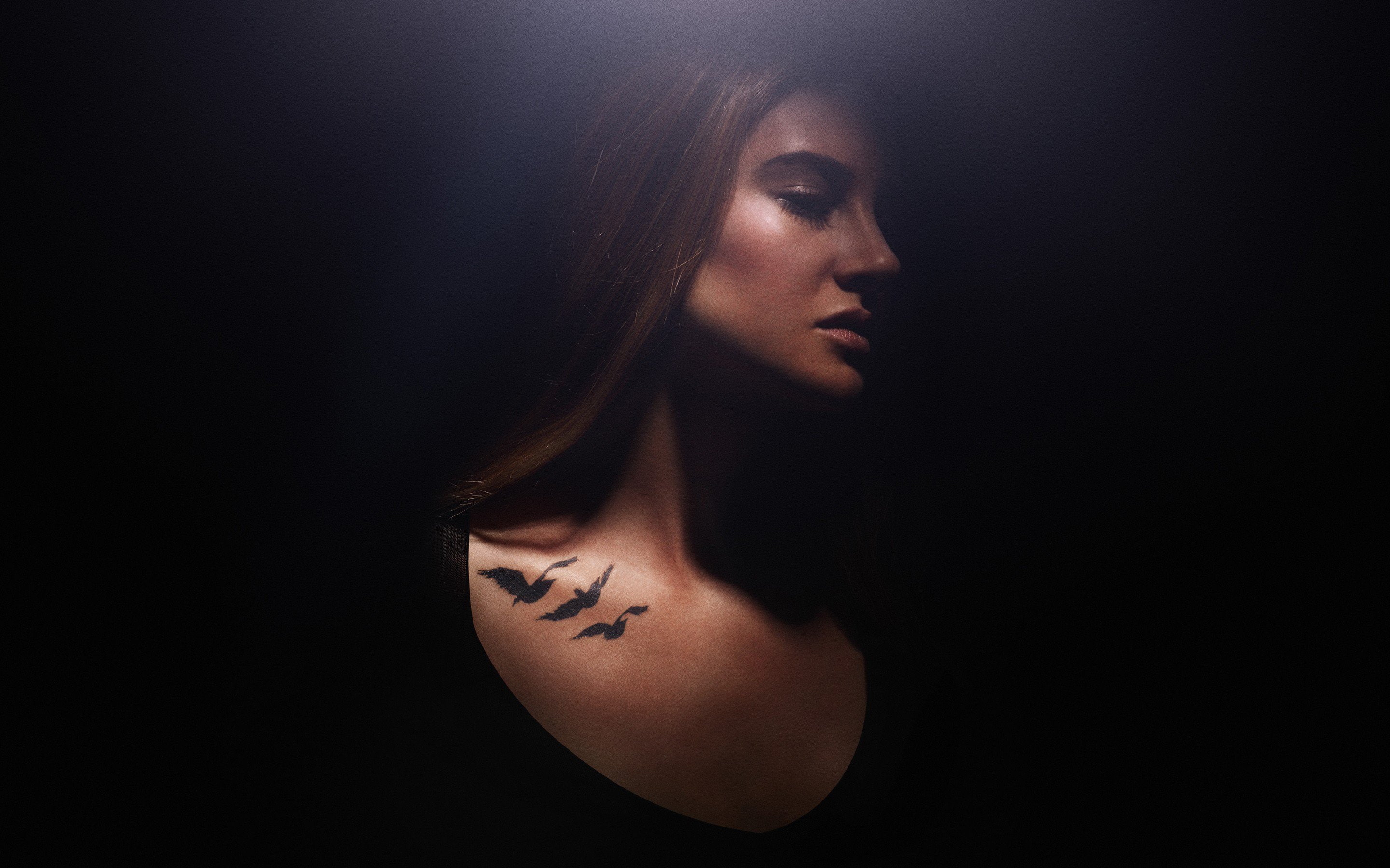 beautiful woman, human face, studio shot, shailene woodley, headshot, black background, hairstyle, dark, beauty, long hair, one person, celebrities, human body part, HD Wallpaper
