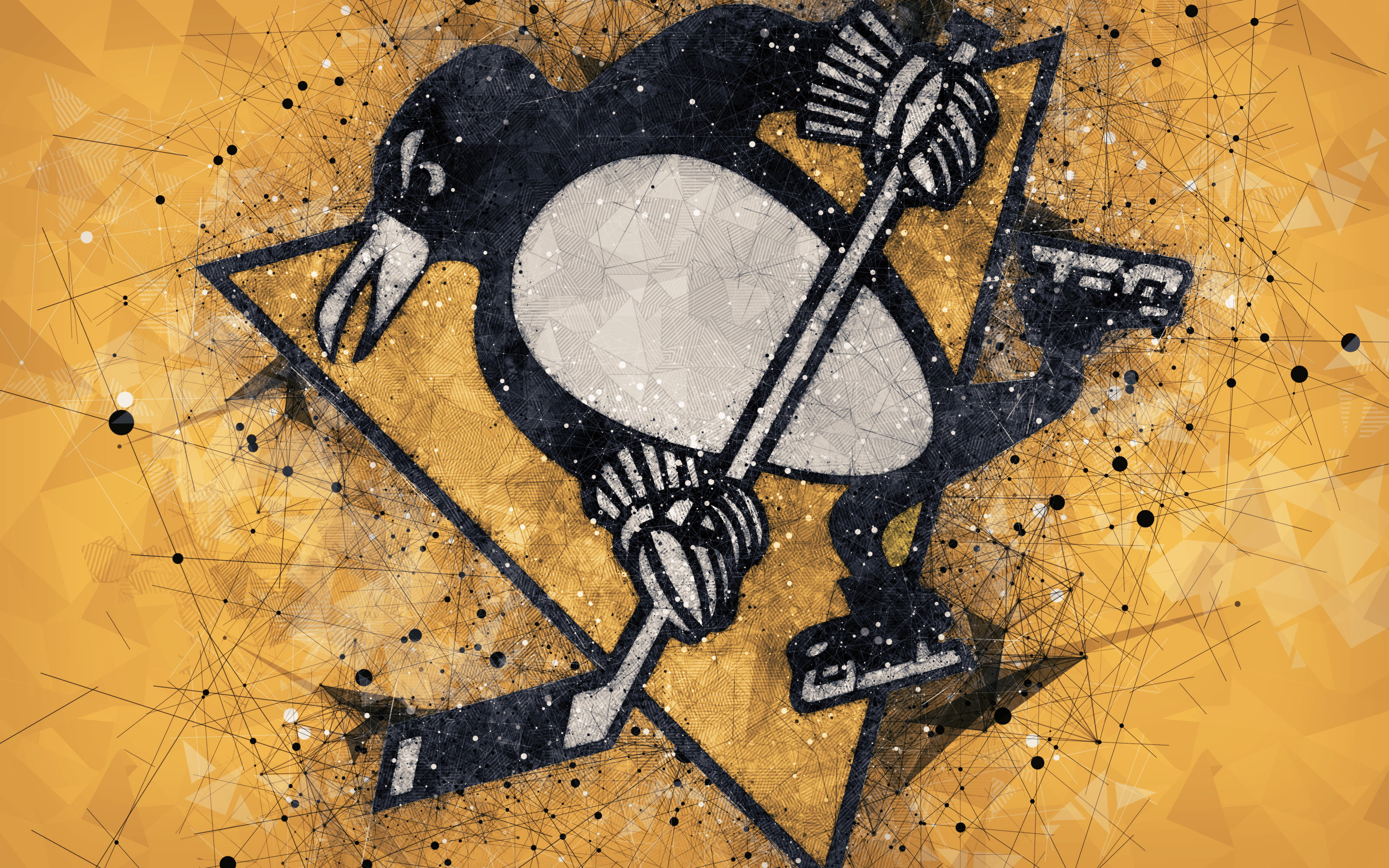 Logo, NHL, Pittsburgh Penguins, 4K, Emblem, Hockey, HD Wallpaper