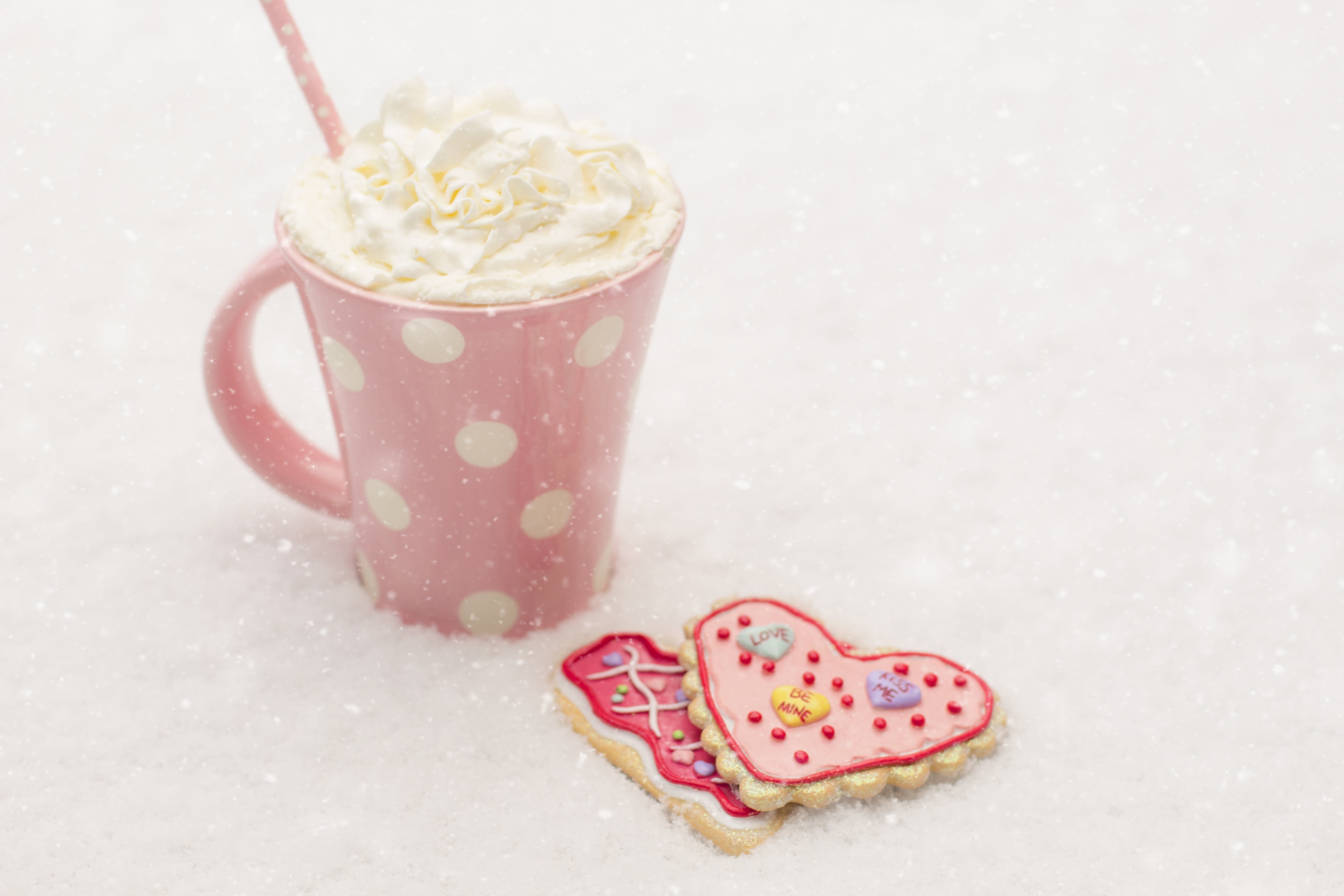 valentines day cookies, indoors, cold temperature, winter, whip, cookies, cream, studio shot, valentines day, white, no people, sweet food, valentine, white background, HD Wallpaper