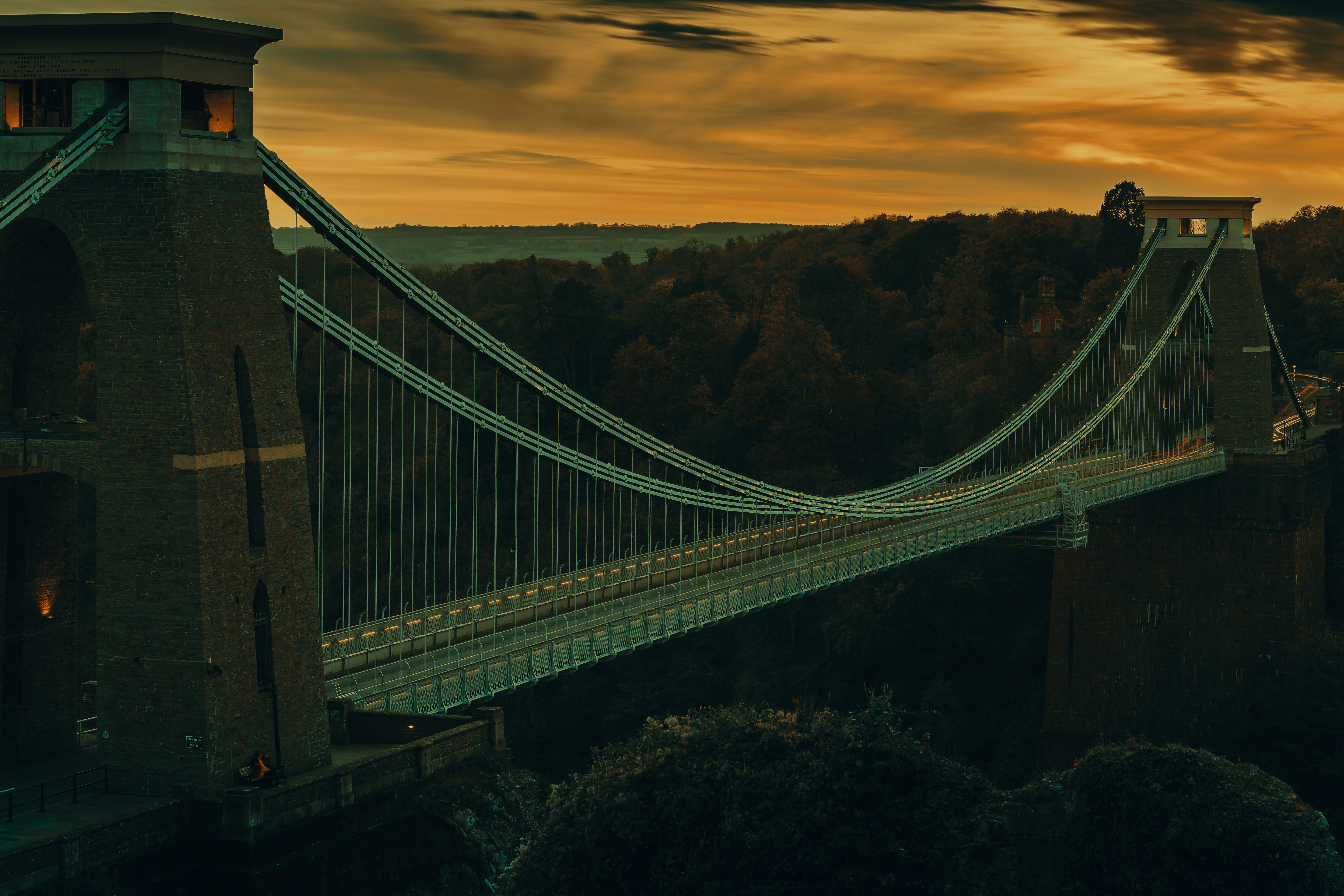 travel destinations, built structure, travel, united kingdom, bridge - man made structure, tree, bridge, tourism, sunset, architecture, natrue, transportation, HD Wallpaper