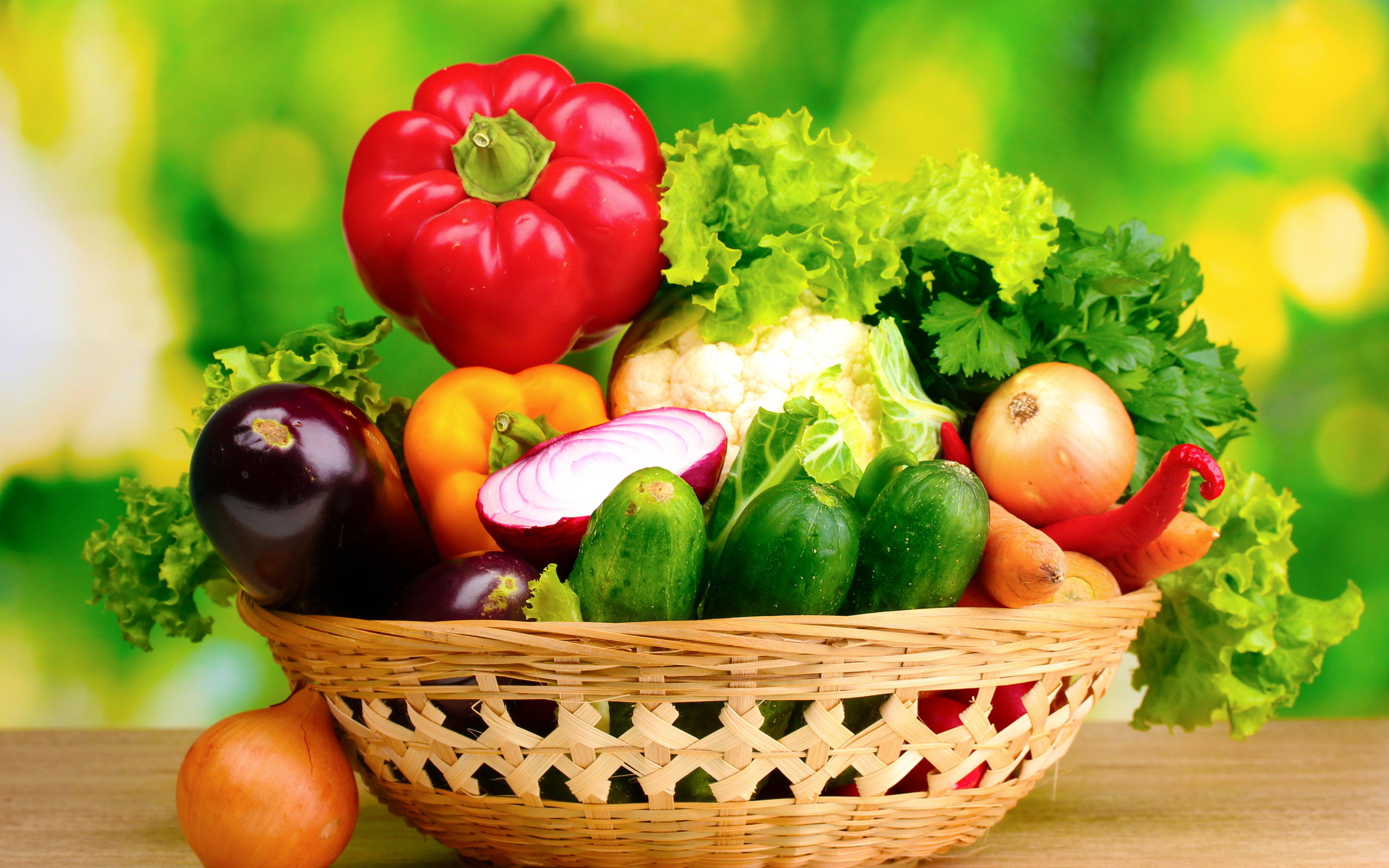 choice, bell pepper, vegetables, green color, variation, 2K, wellbeing, lettuce, ripe, vegetarian food, fresh, Food, basket, food and drink, still life, HD Wallpaper