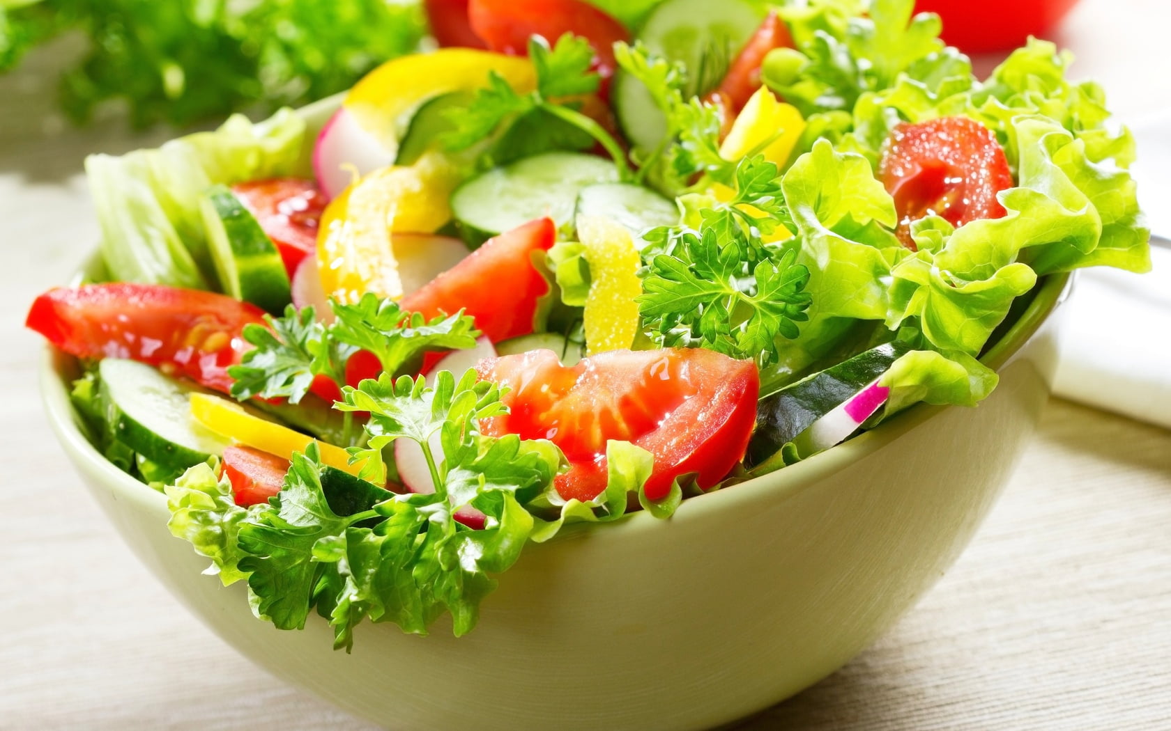 wellbeing, close-up, red, tomato, green color, focus on foreground, healthy lifestyle, dish, vegetable, ready-to-eat, snack, Food, bowl, lettuce, freshness, HD Wallpaper