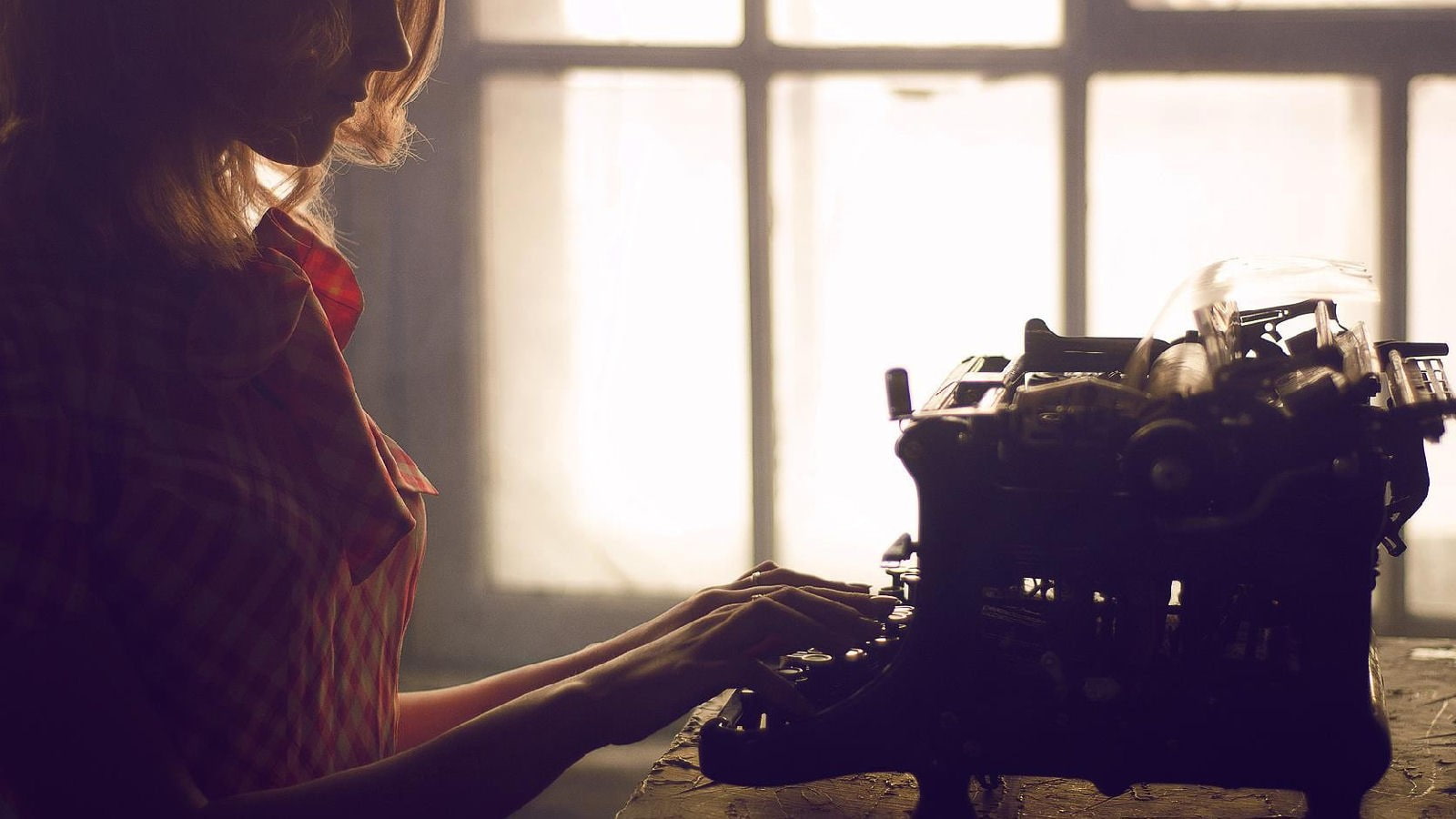 writing, 720P, women, typewriters, introvert, HD Wallpaper