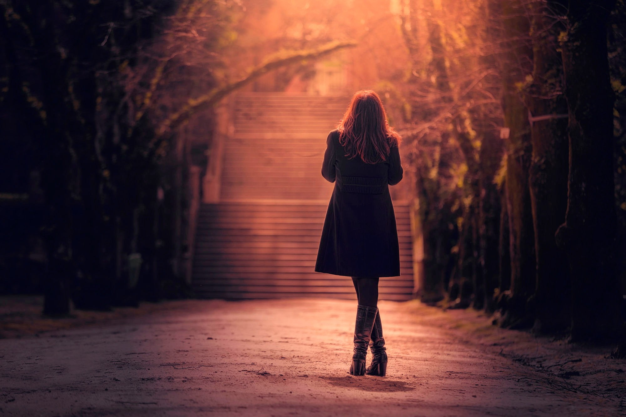 women, introvert, model, 1080P, dark, HD Wallpaper