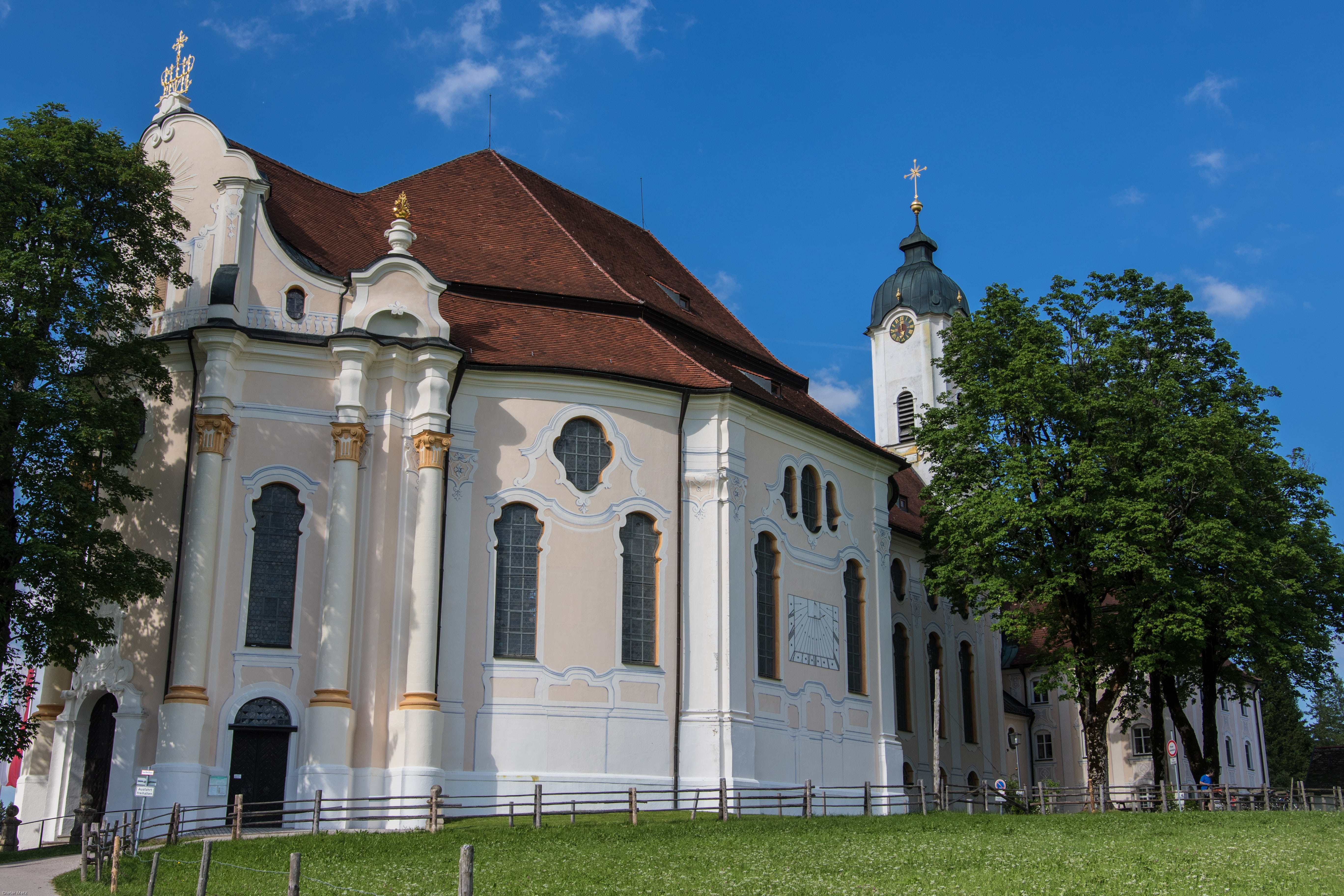 built structure, pilgrimage church, 5K, building exterior, house of worship, architectural column, plant, no people, rococo church, christian, rococo, HD Wallpaper