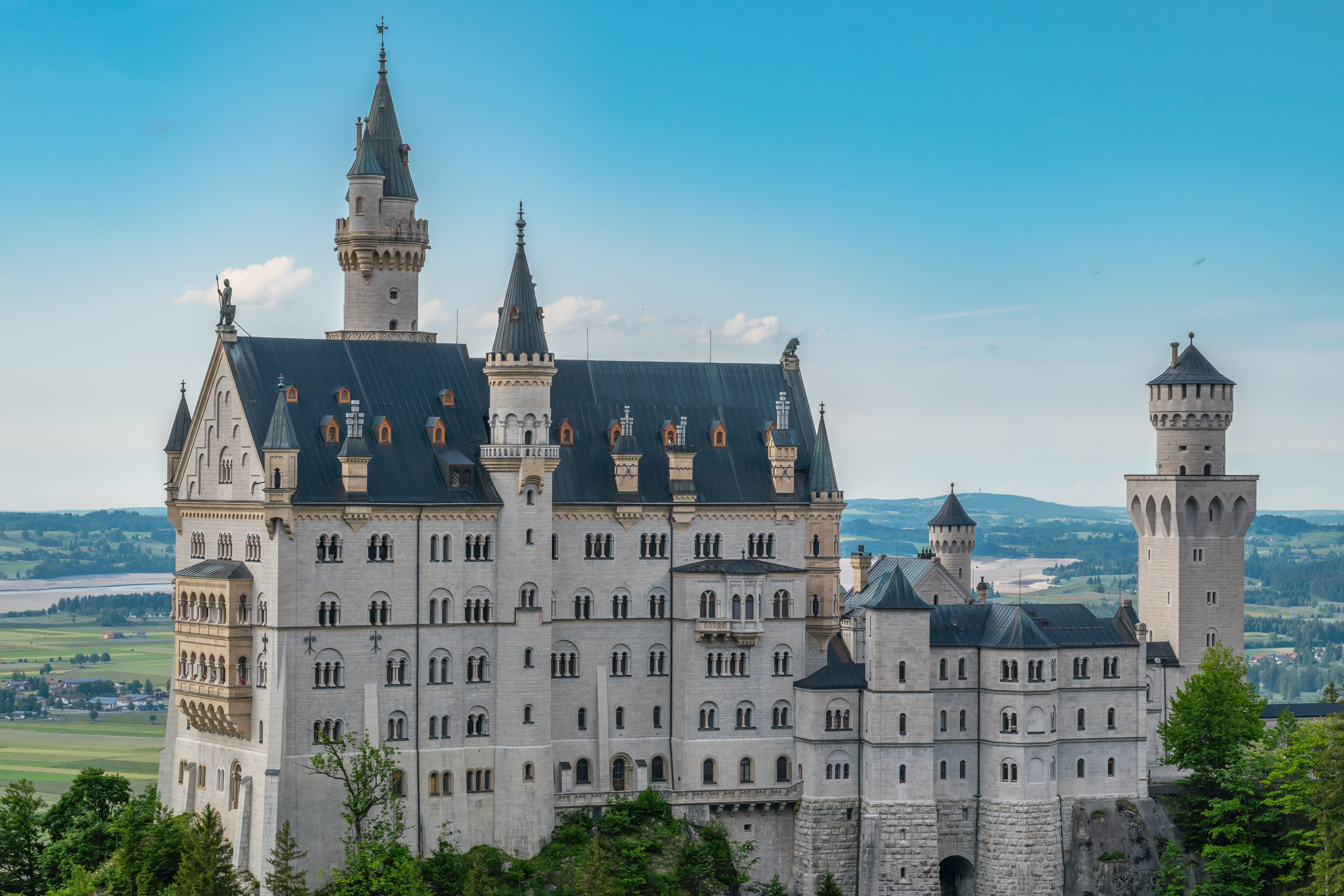 ostallgäu, built structure, the past, tower, castle, day, world heritage, spirituality, nature, bavaria, kristin, schwangau, culture, building, spire, attraction, HD Wallpaper