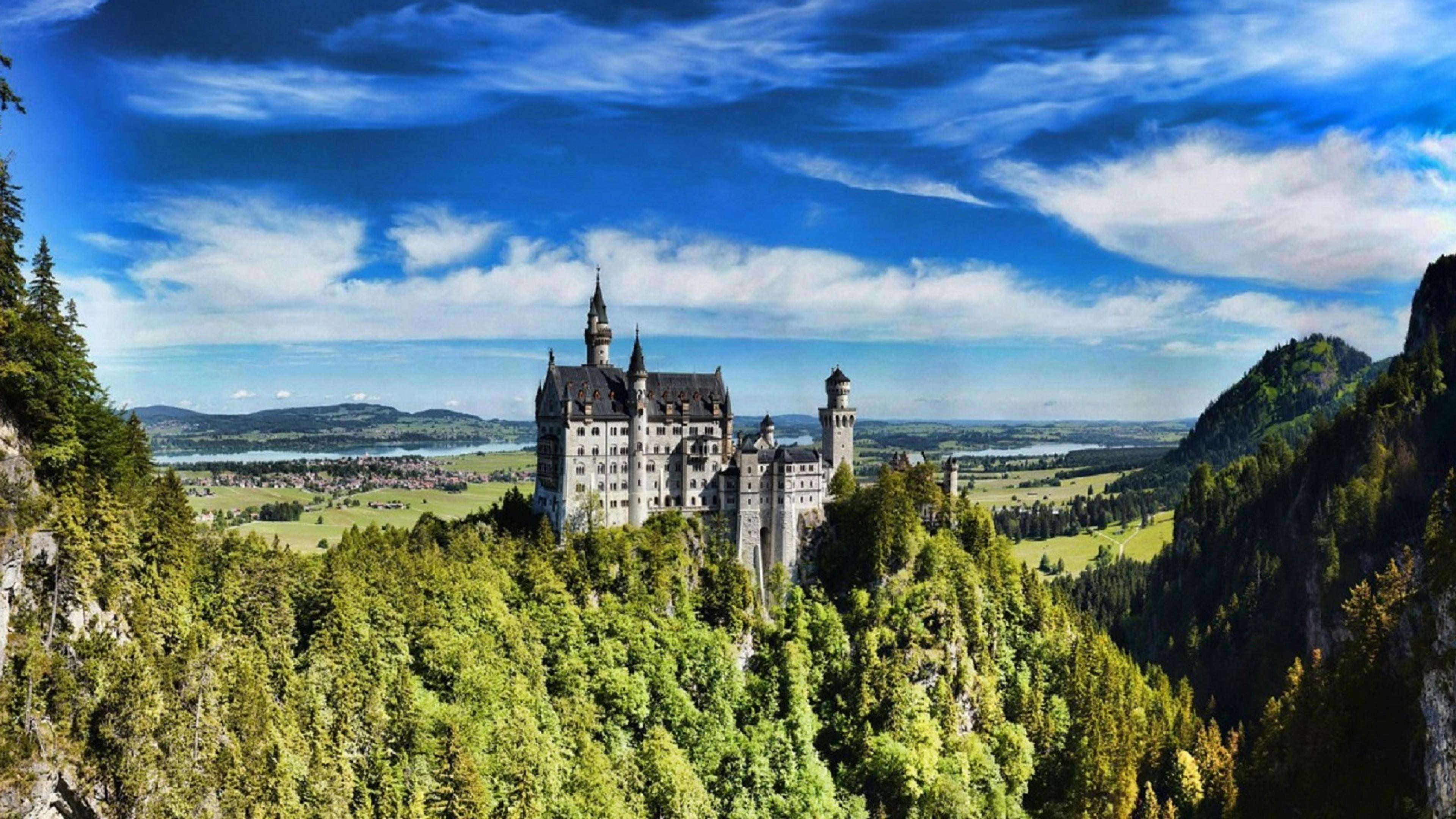 building exterior, neuschwanstein castle, beauty in nature, germany, day, the past, growth, europe, schwangau, abbey, no people, tourist attraction, history, HD Wallpaper