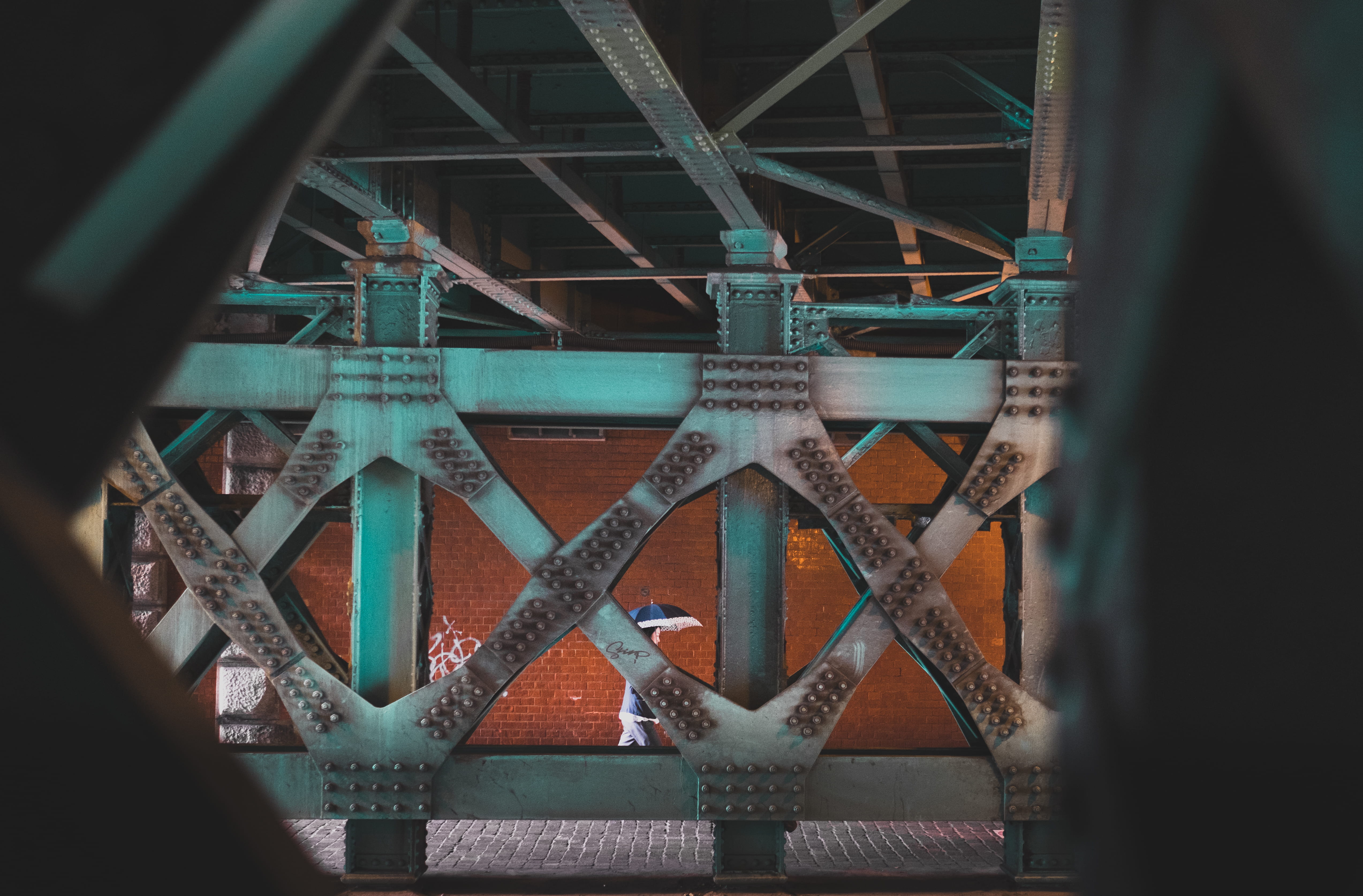 bridge, railway bridge, 4K, gray, connection, steel, cobblestone, building exterior, holding, no people, built structure, day, selective focus, undustrial, HD Wallpaper