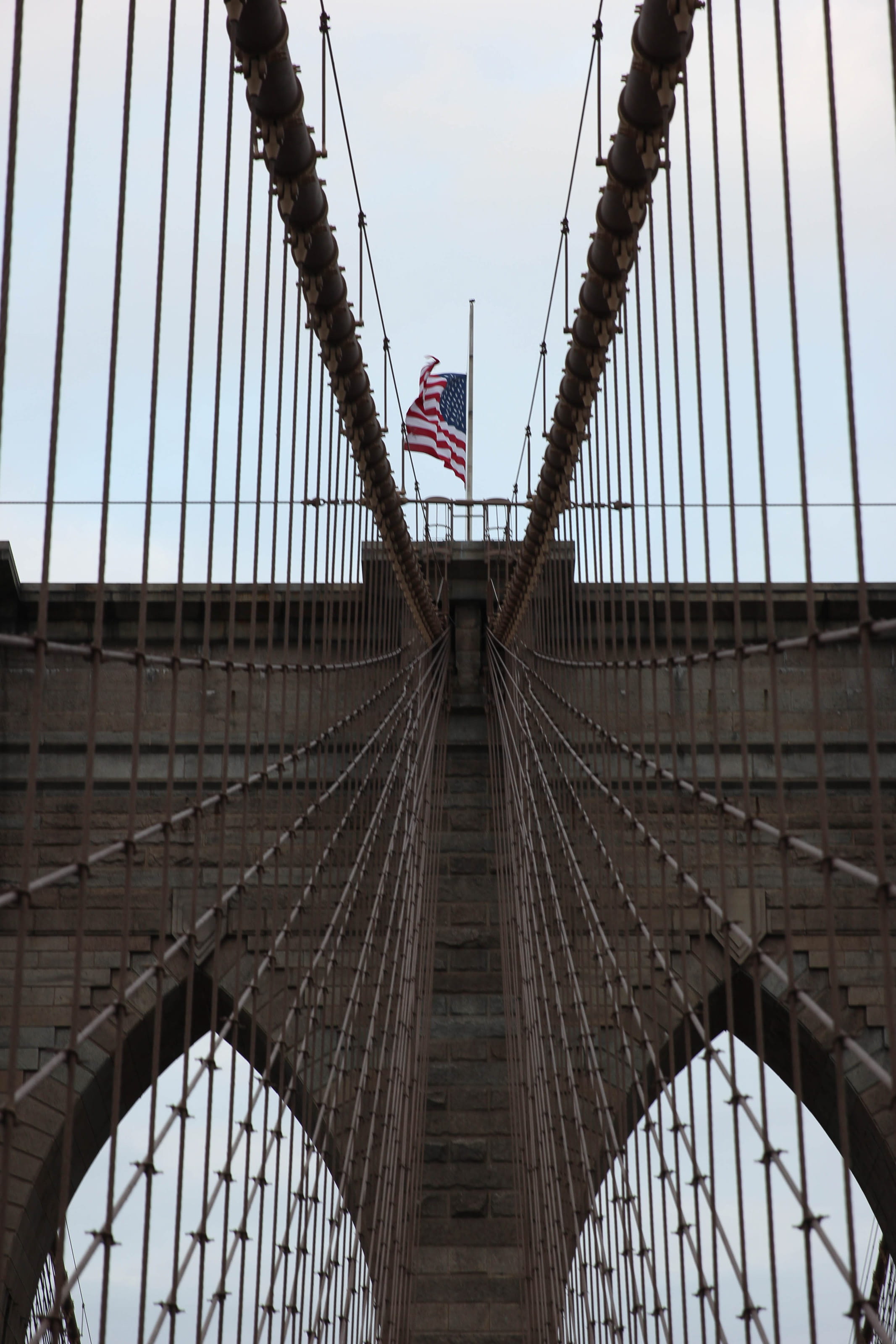 sky, downtown, flag, day, design, new york city, built structure, blue, national icon, skyline, building, stars and stripes, transportation, american, stone, Phone HD Wallpaper