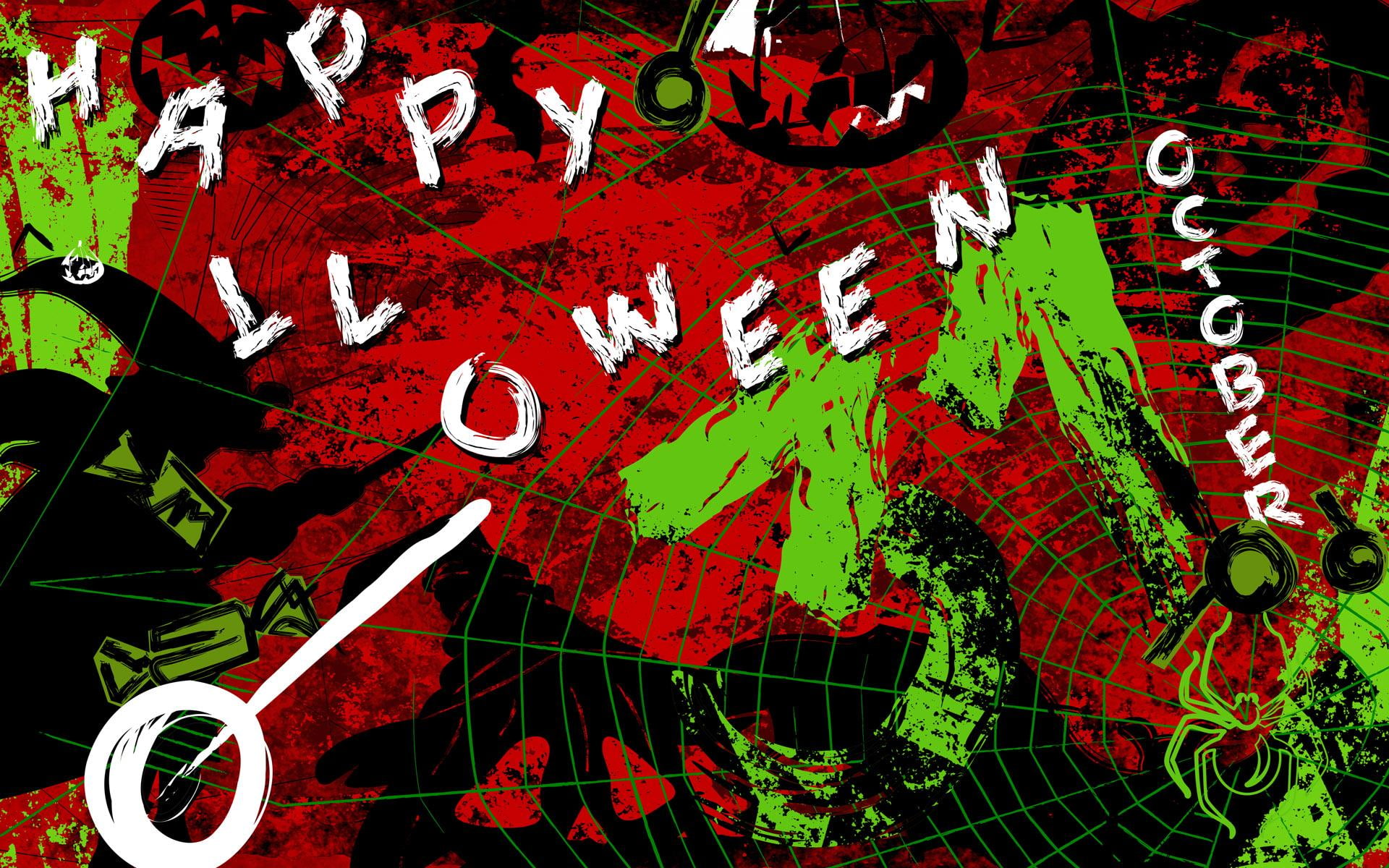 graphics, autumn, 3d and abstract, happy, halloween, october, 1080P, abstract, HD Wallpaper
