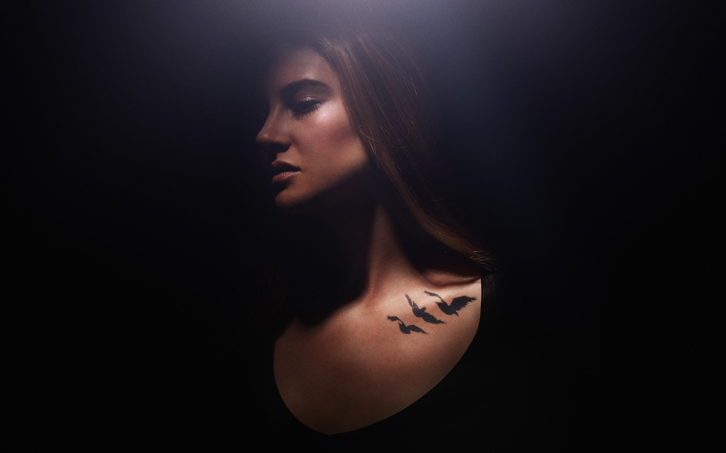 beauty, portrait, tattoo, dark, human body part, adult, women, young women, hairstyle, body part, beautiful woman, 2K, one person, indoors, human face, HD Wallpaper