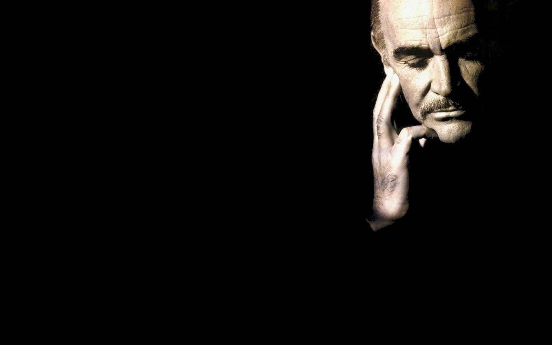 sean, 1080P, black, Sean Connery, x, connery, people, art, simple, actors, hd, background, HD Wallpaper