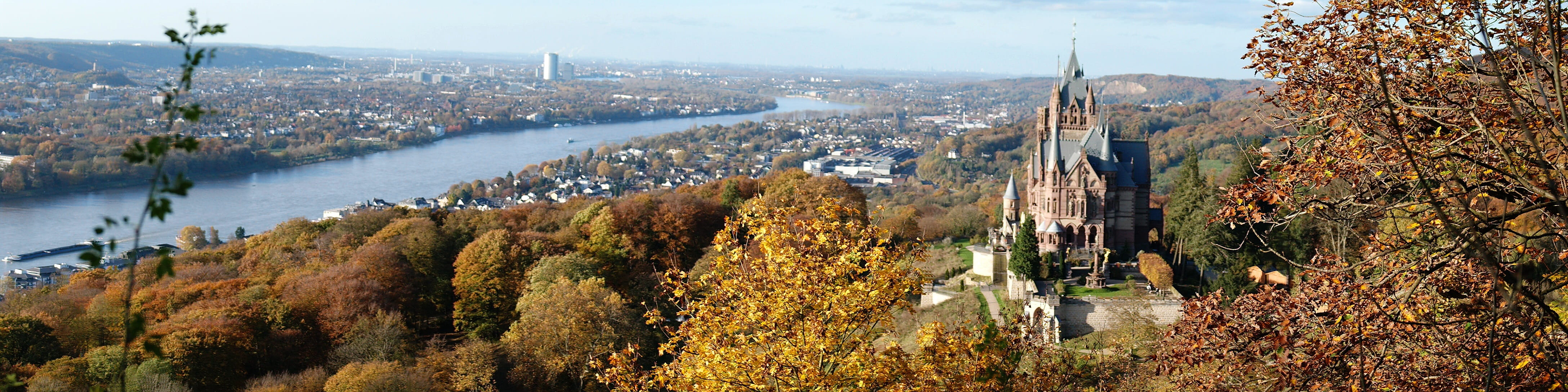 scenics - nature, Castle, 4K, environment, rhine, landscape, cityscape, siebengebirge, panoramic, transportation, k, drachenburg, bonn, travel destinations, HD Wallpaper