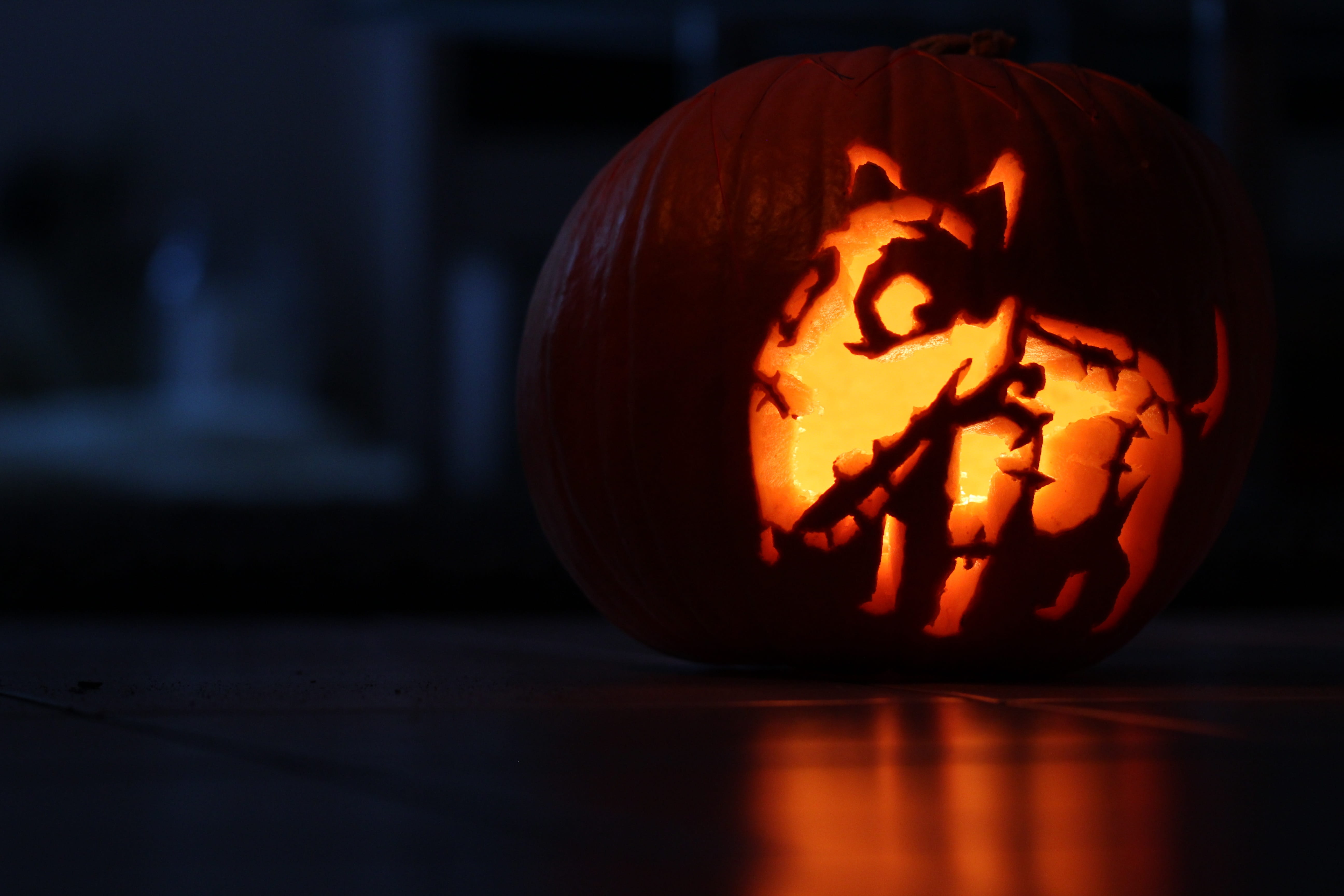fash, food, autumn, sparky, gourd, spooky, face, decoration, human Face, jack O Lantern, craft, anthropomorphic, night, Pumpkin, carving - Craft Product, HD Wallpaper