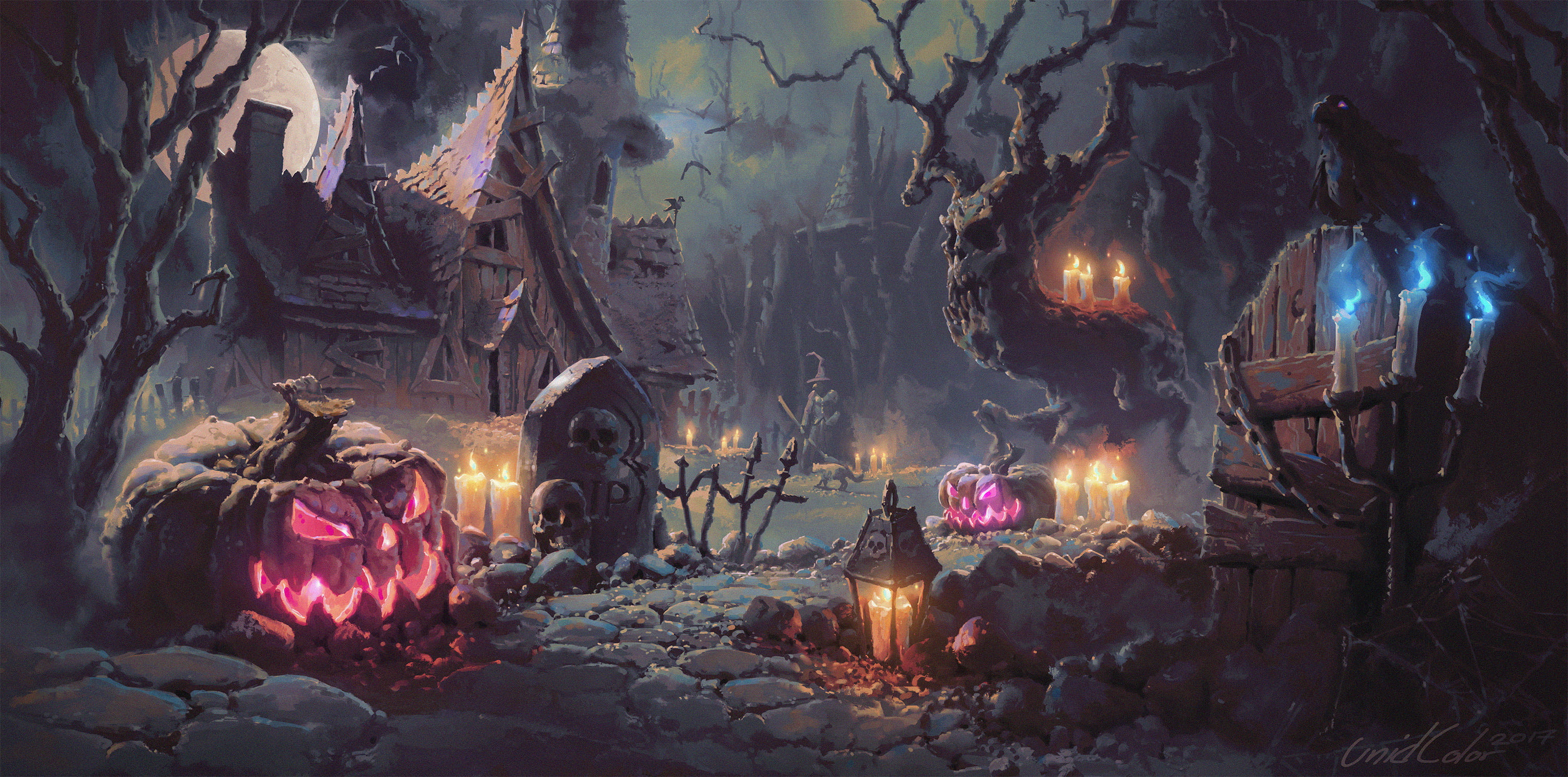 2K, celebrations, fire, halloween, shrine, spirituality, building, 4k, architecture, glowing, smoke - physical structure, burning, heat - temperature, HD Wallpaper