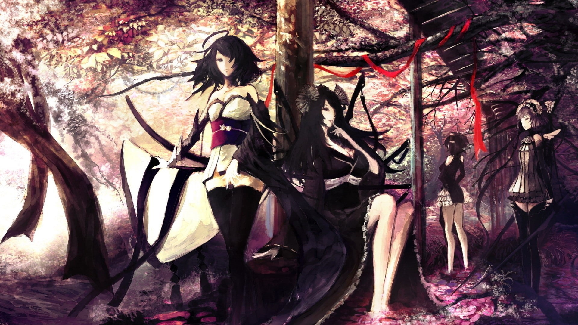 japanese, Ribbons, anime, clothes, people, art, girl, hd, x, iori, girls, 1080P, artwork, HD Wallpaper