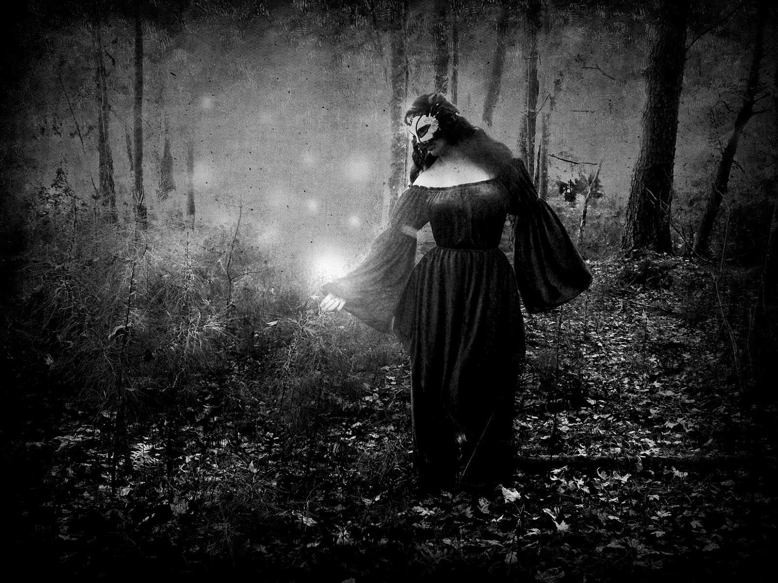 full length, Wiccan, one person, nature, Dark, front view, leisure activity, adult, fantasy, hairstyle, occult, day, real people, young adult, plant, tree, HD Wallpaper