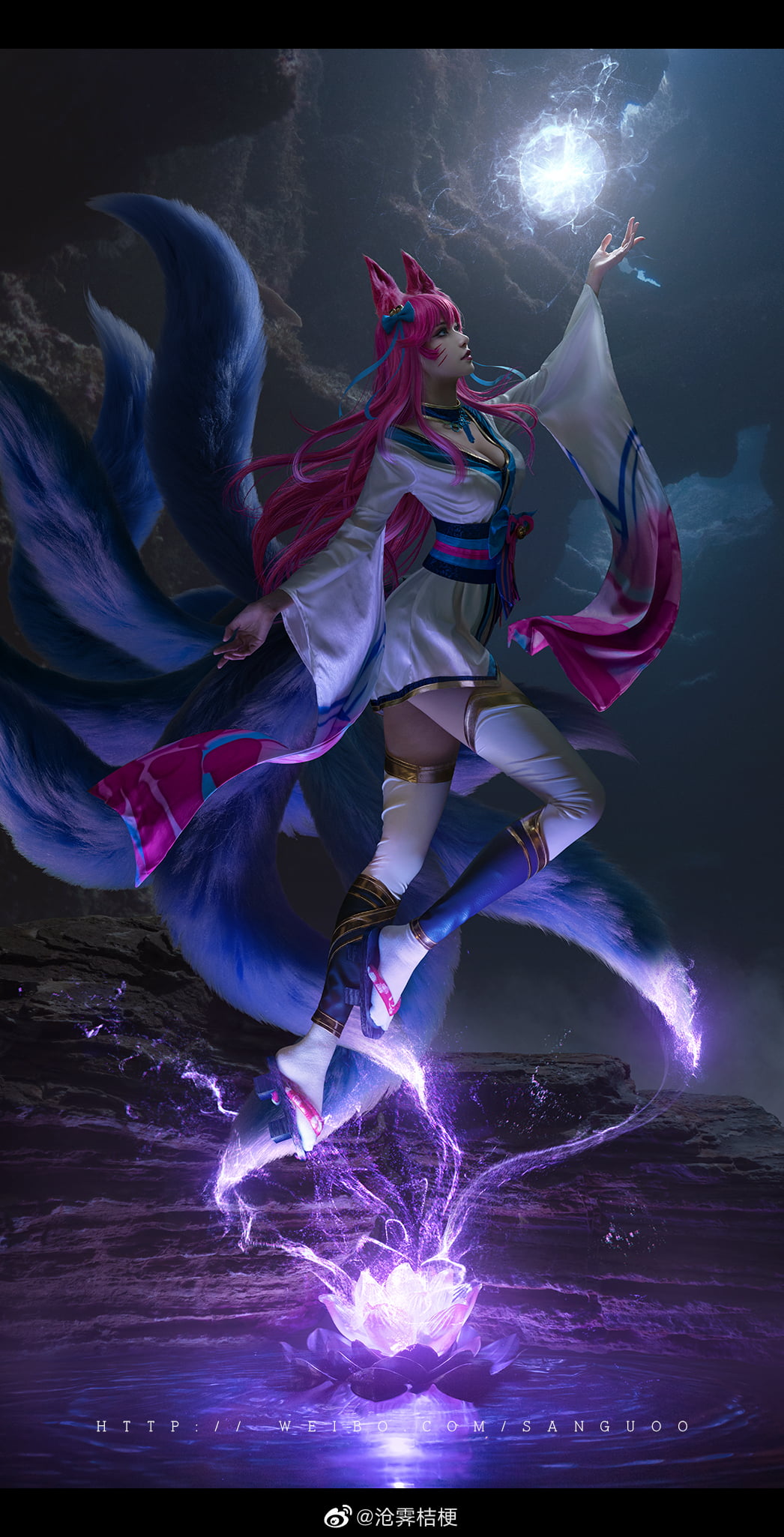1080P, women, cosplay, Asian, Ahri (League of Legends), Phone HD Wallpaper