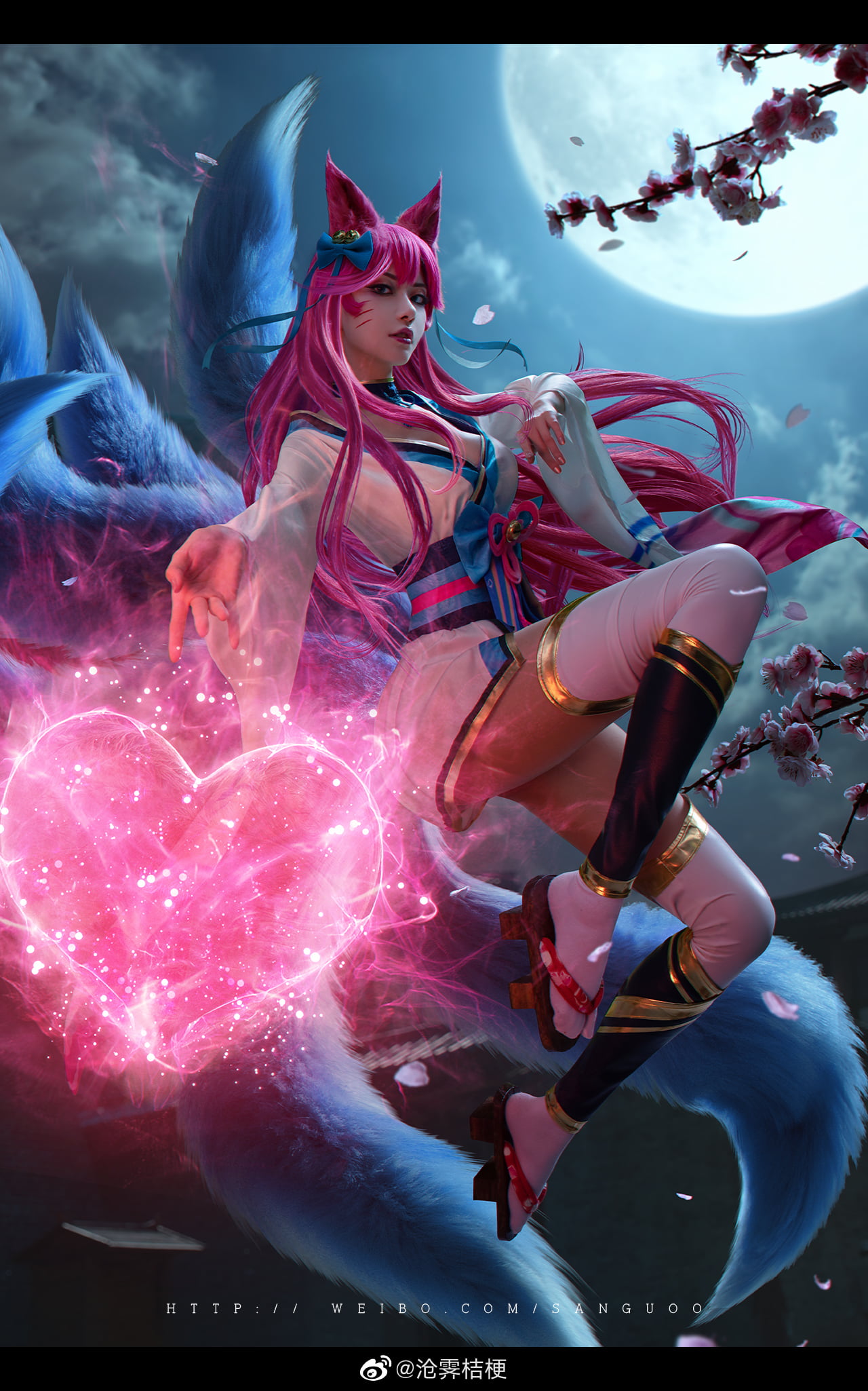 1080P, Ahri (League of Legends), women, cosplay, Asian, Phone HD Wallpaper