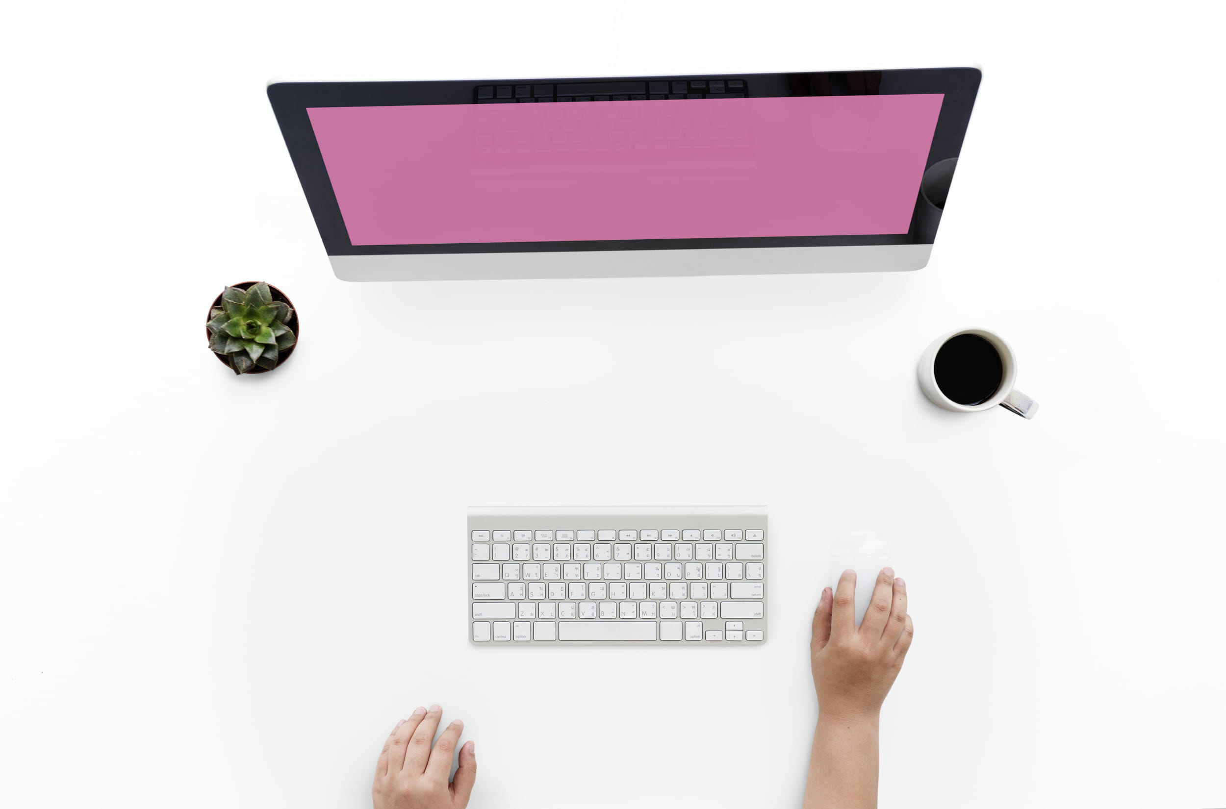 computer monitor, magic, education, business, studio shot, computer keyboard, workspace, showing, table, human hand, human body part, data, hands, gray, HD Wallpaper