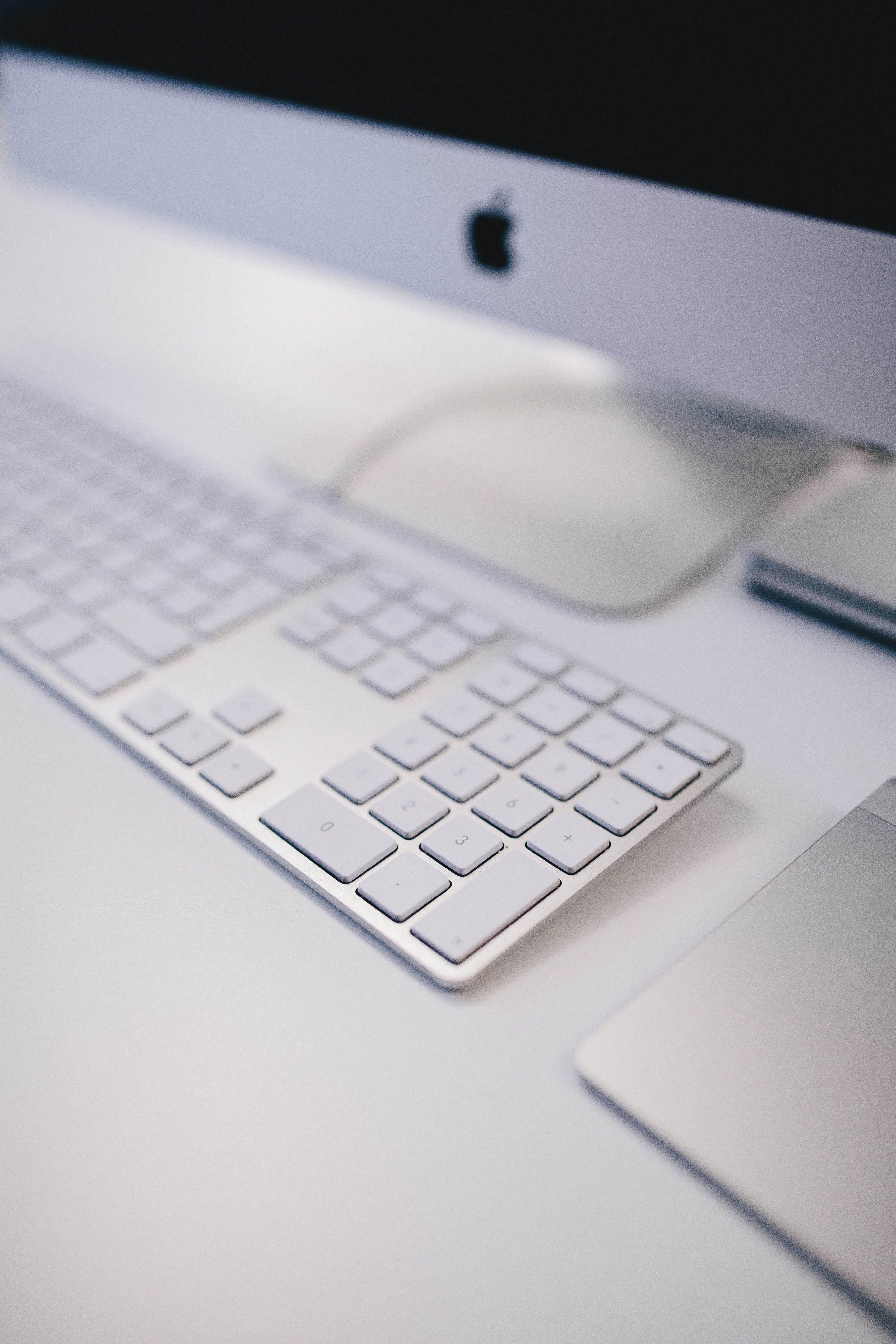 computer Monitor, computer equipment, desktop PC, computer, connection, internet, table, laptop, magic mouse, technolofy, still life, equipment, modern, Phone HD Wallpaper