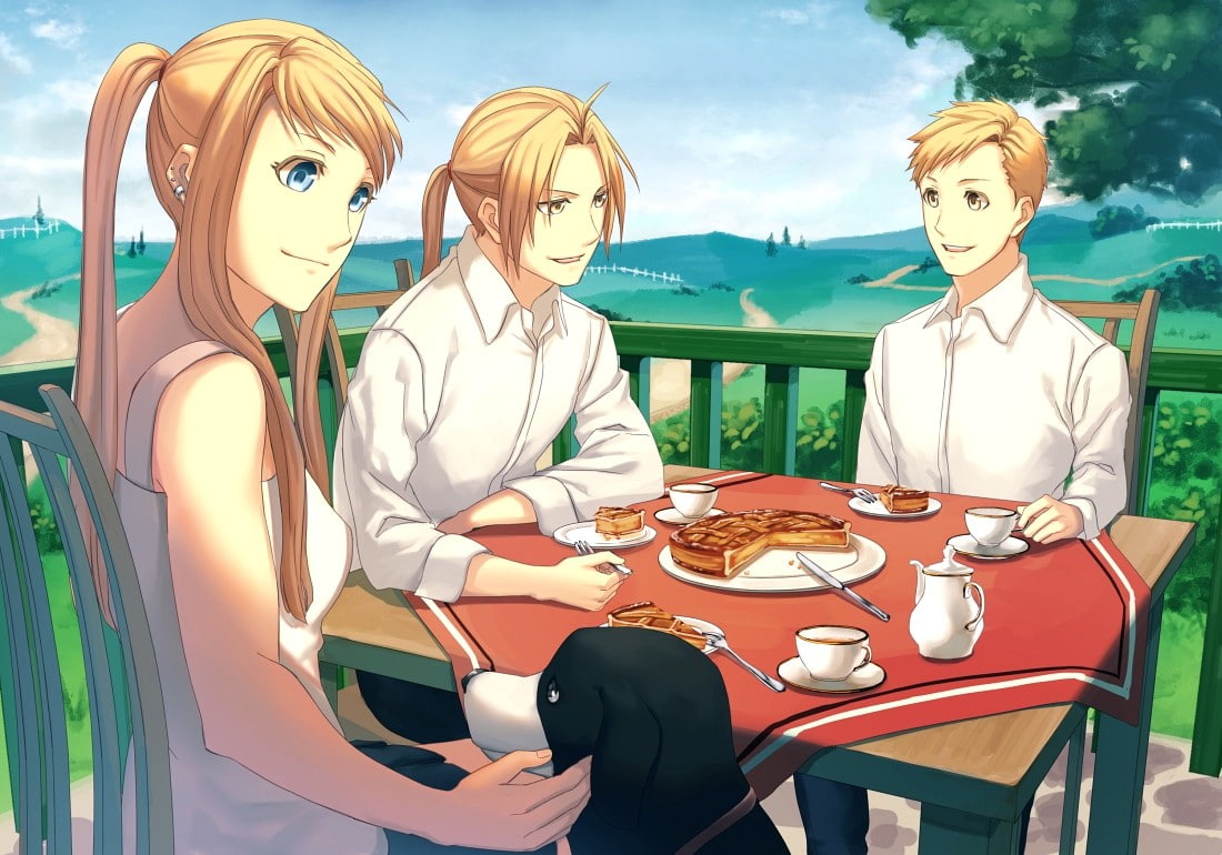 Elric Edward, Rockbell Winry, 480P, Fullmetal Alchemist: Brotherhood, Elric Alphonse, HD Wallpaper