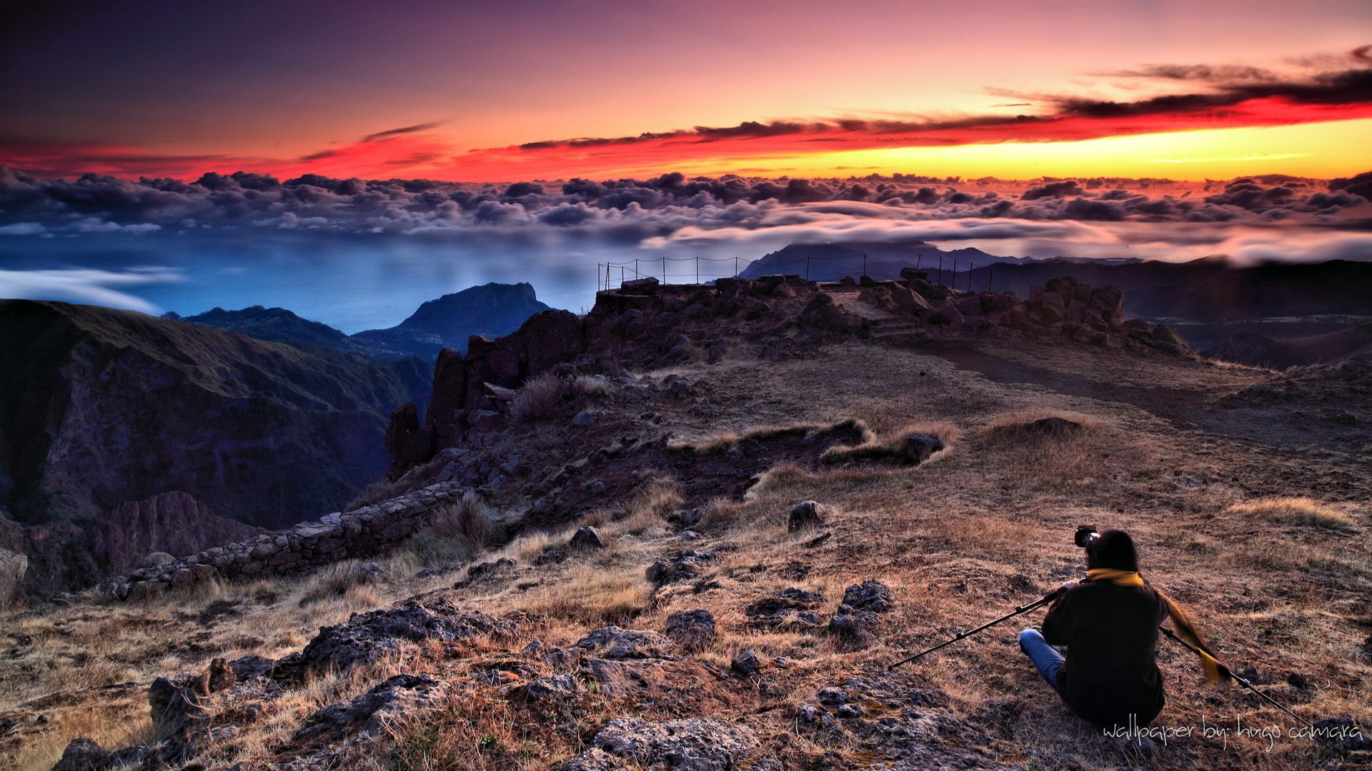 nature, leisure activity, activity, full h-d  of nature 1920x1080, beauty in nature, non-urban scene, tranquility, cloud - sky, land, sunset, looking at view, HD Wallpaper